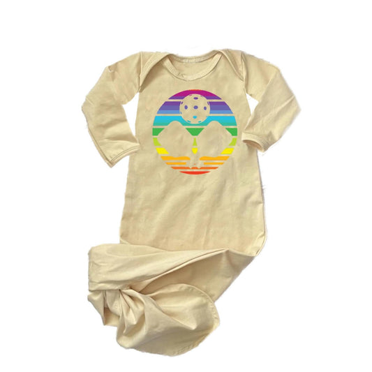 Pickleball Rainbow | Baby Knotted Sleeper