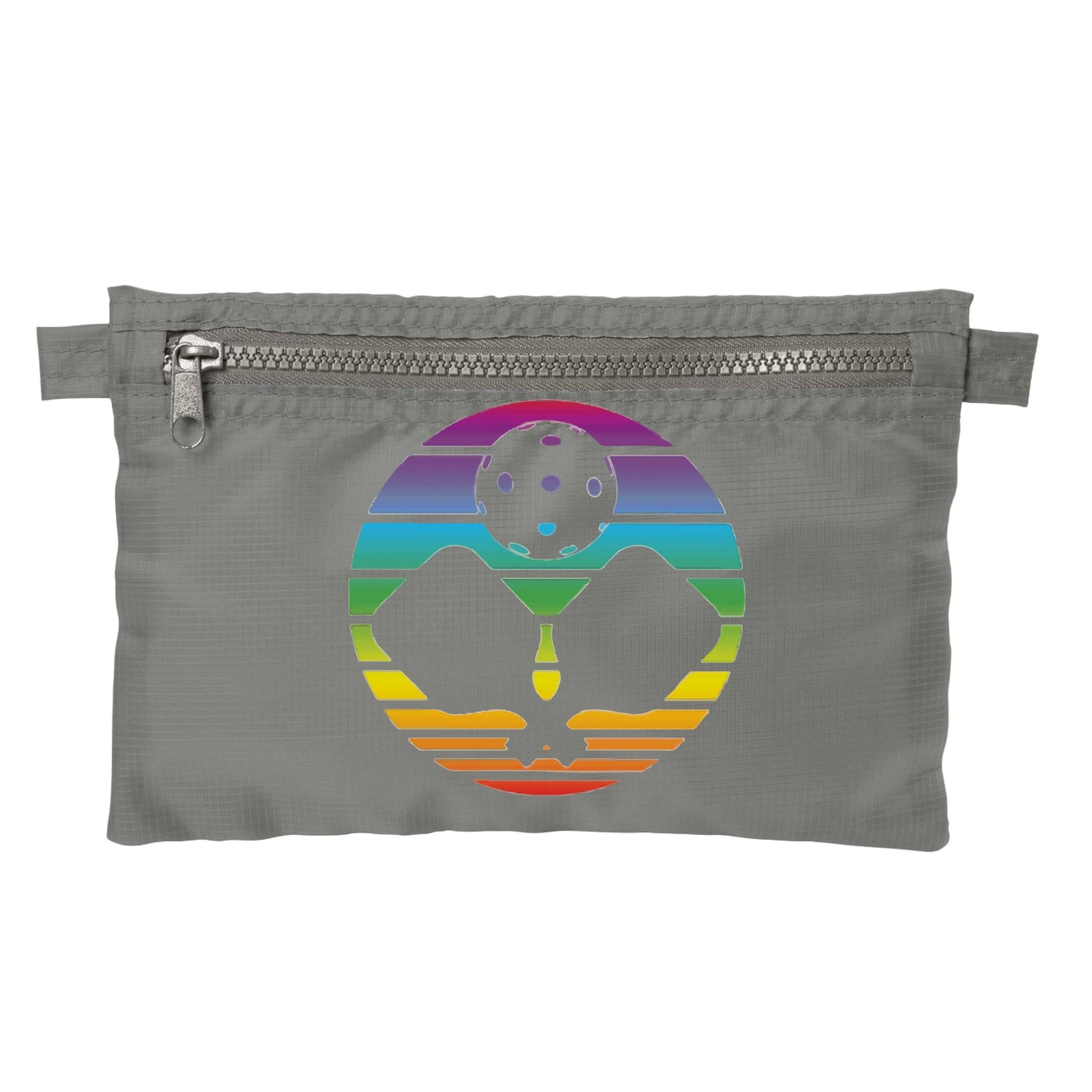 Pickleball Rainbow Circle | Pickleball Cosmetic Stash Pouch Bag | Small Size Court Stash Bag