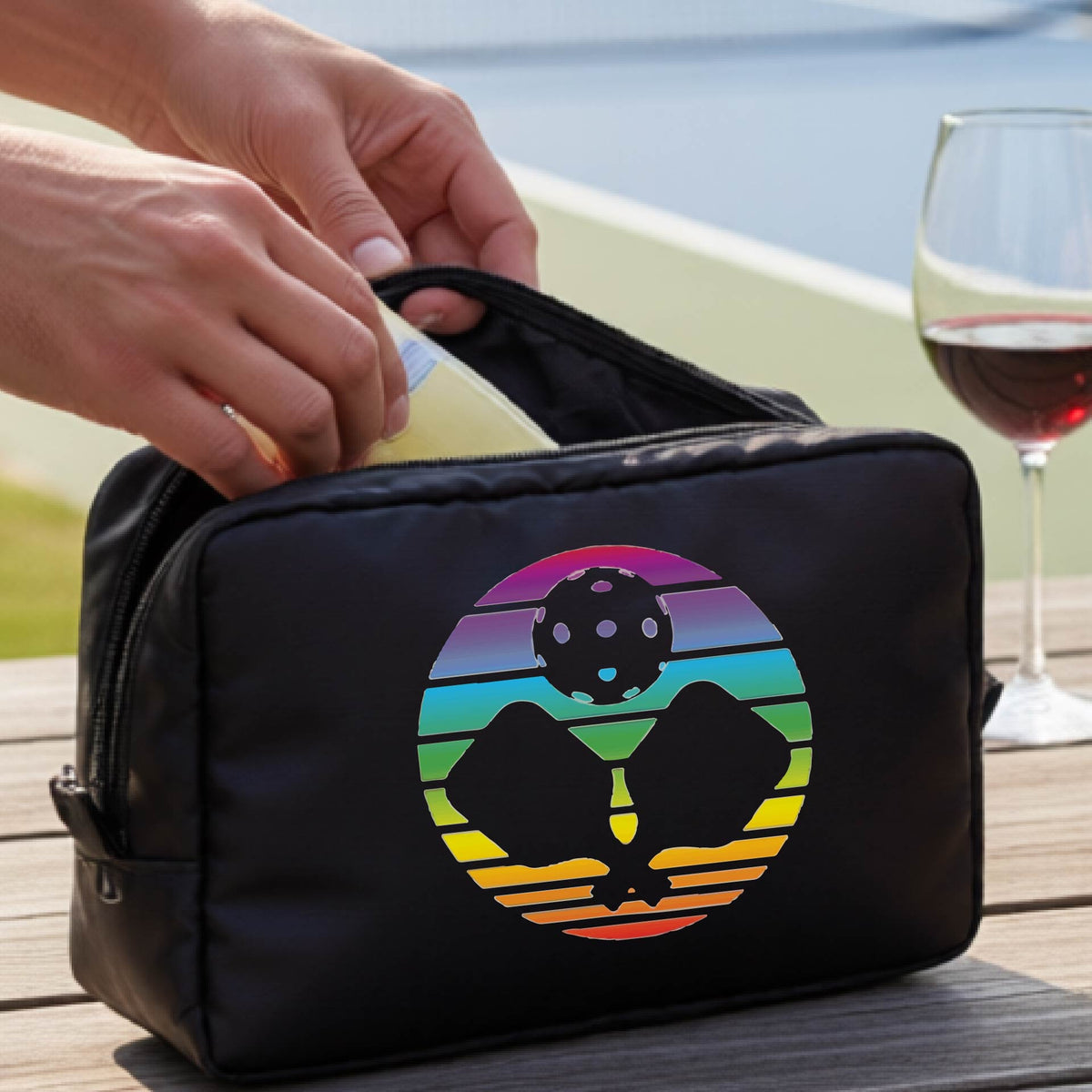 Pickleball Travel Cosmetic Pouch – Makeup & Toiletry Bag