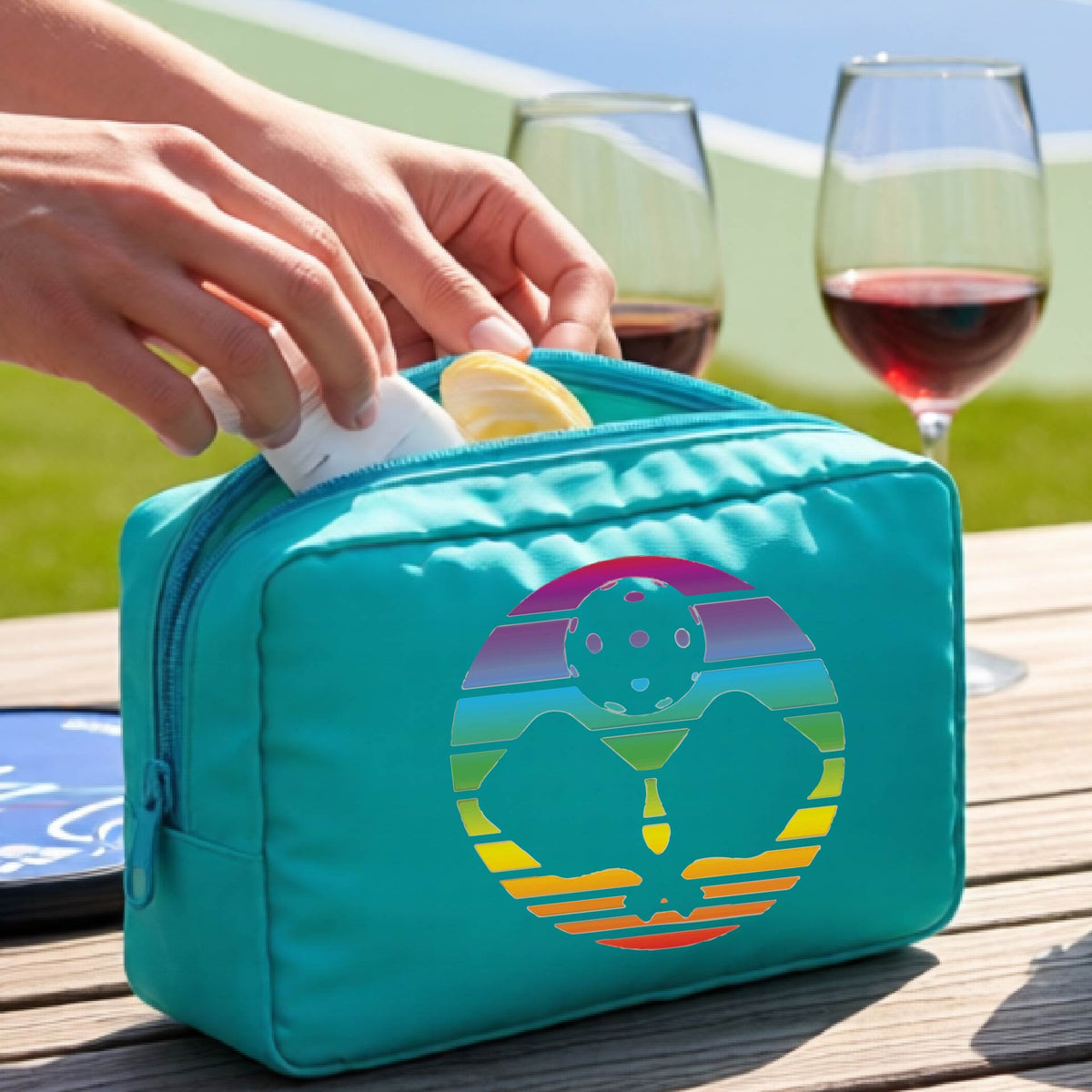 Pickleball Travel Cosmetic Pouch – Makeup & Toiletry Bag