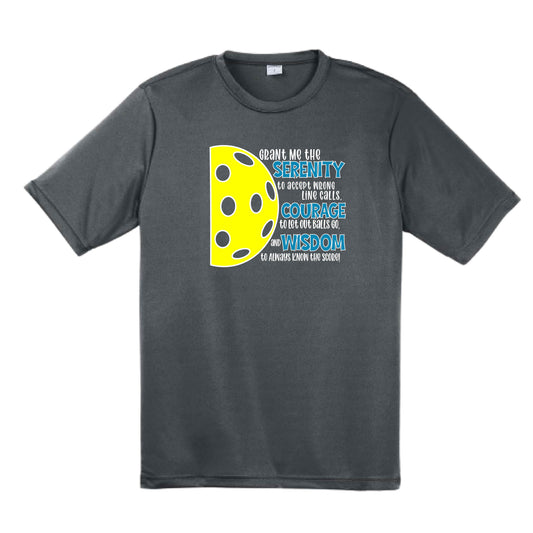 Pickleball Serenity Prayer | Men's Short Sleeve Athletic Performance T-Shirt | 100% Polyester