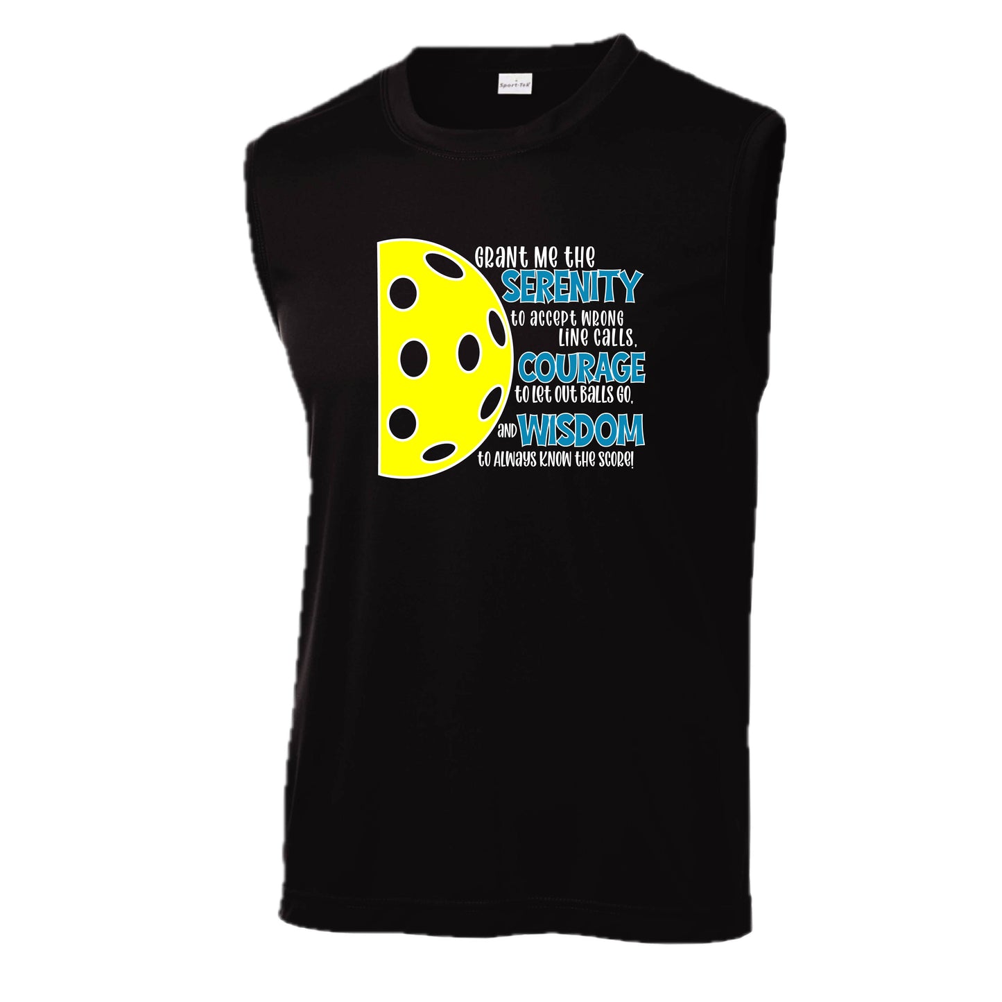 Pickleball Serenity Prayer| Men's Sleeveless Athletic Performance T-Shirt | 100% Polyester