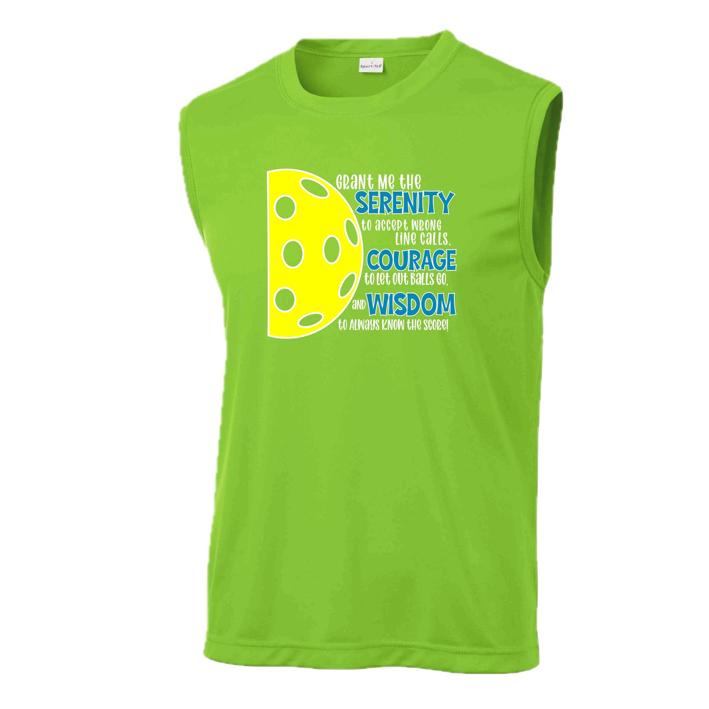 Pickleball Serenity Prayer| Men's Sleeveless Athletic Performance T-Shirt | 100% Polyester