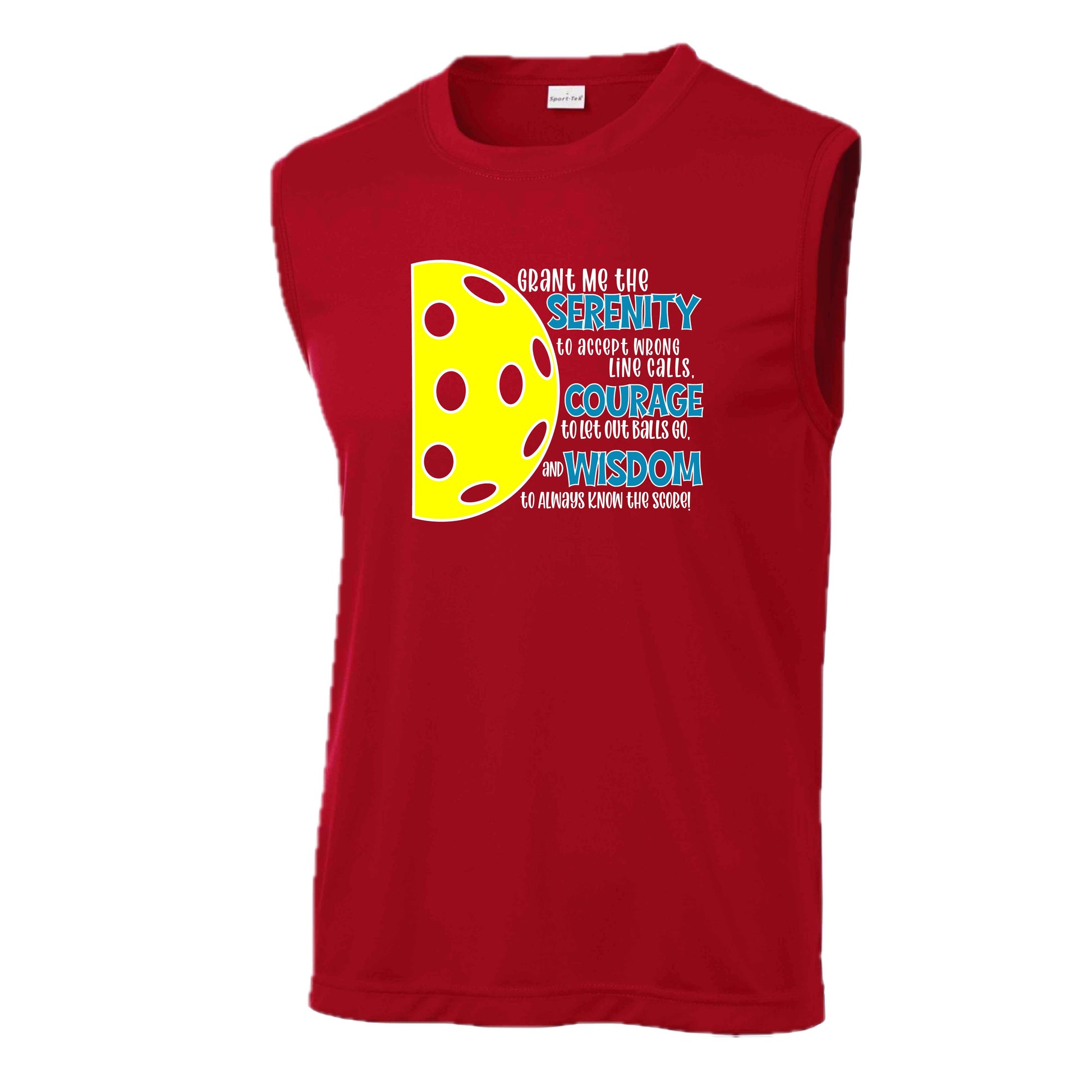 Pickleball Serenity Prayer| Men's Sleeveless Athletic Performance T-Shirt | 100% Polyester