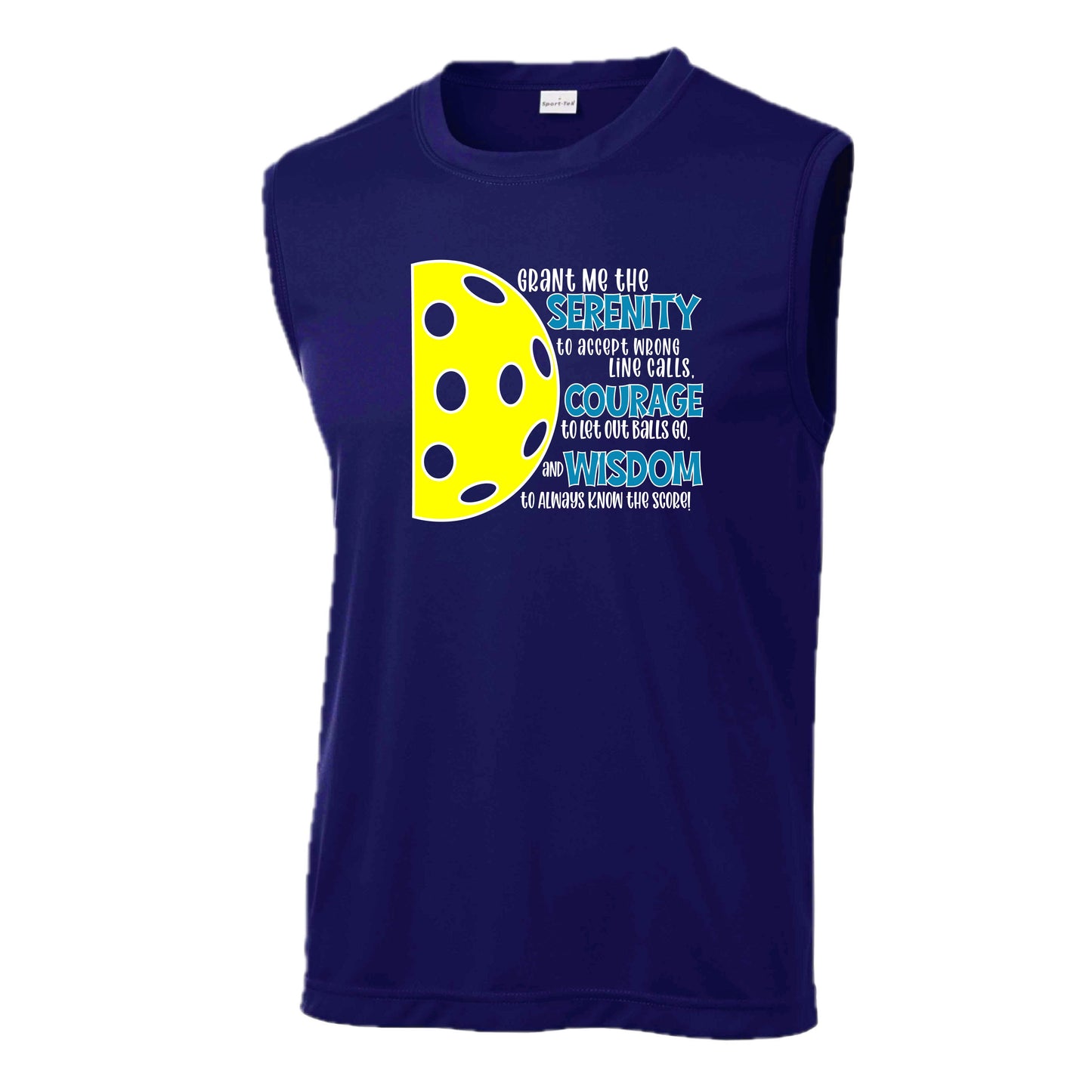 Pickleball Serenity Prayer| Men's Sleeveless Athletic Performance T-Shirt | 100% Polyester