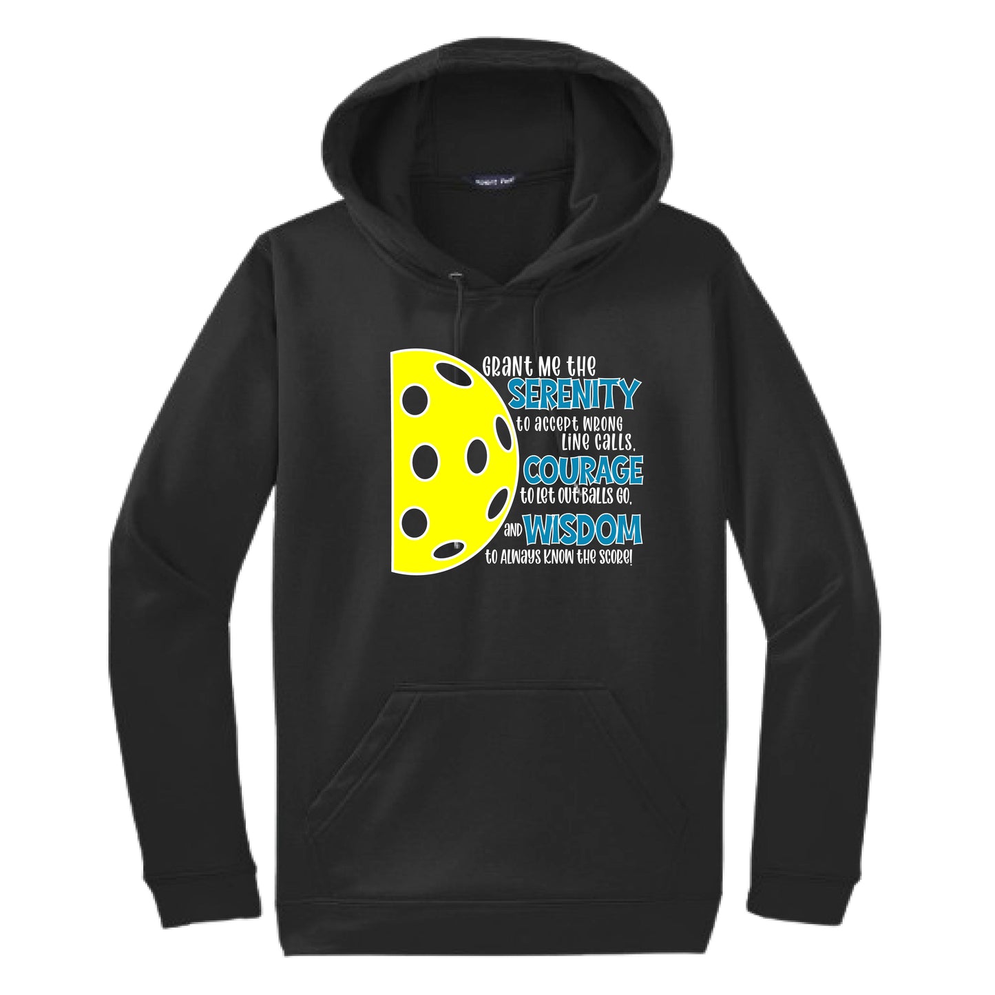 Pickleball Serenity Prayer | Unisex Hoodie Athletic Pickleball Sweatshirt | 50% Cotton/50% Polyester