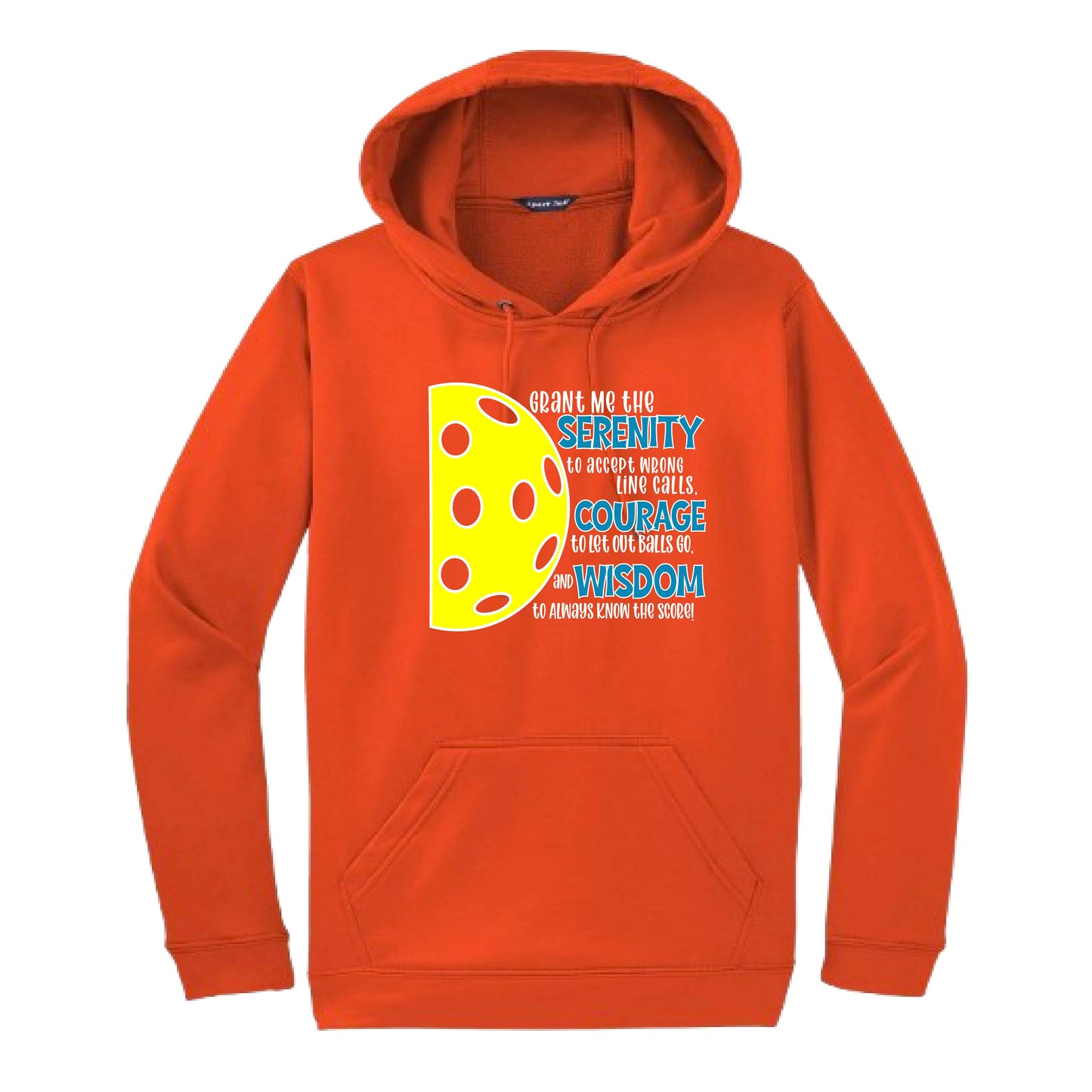 Pickleball Serenity Prayer | Unisex Hoodie Athletic Pickleball Sweatshirt | 50% Cotton/50% Polyester