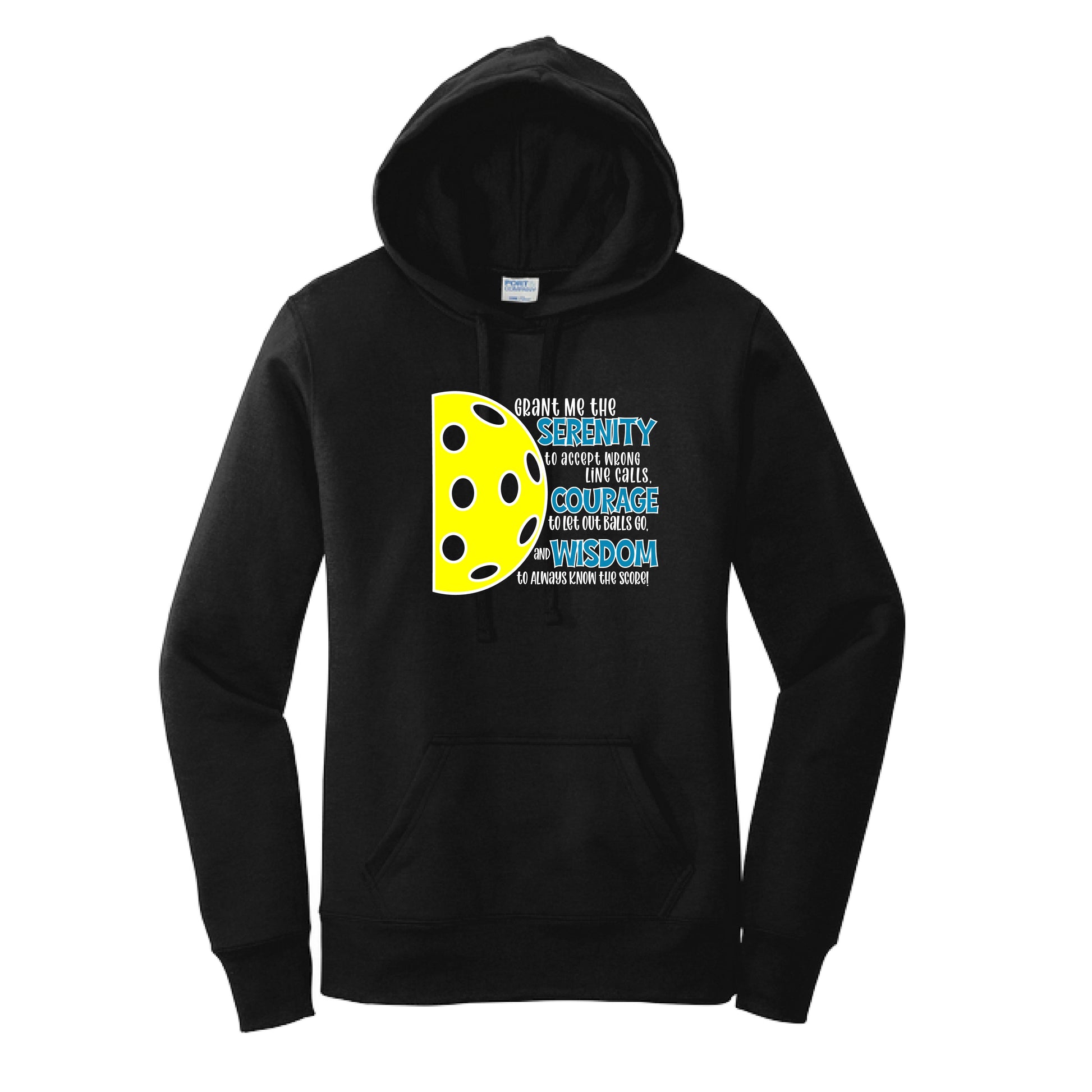 Pickleball Serenity Prayer | Women’s Fitted Hoodie Pickleball Sweatshirt | 50% Cotton 50% Poly Fleece