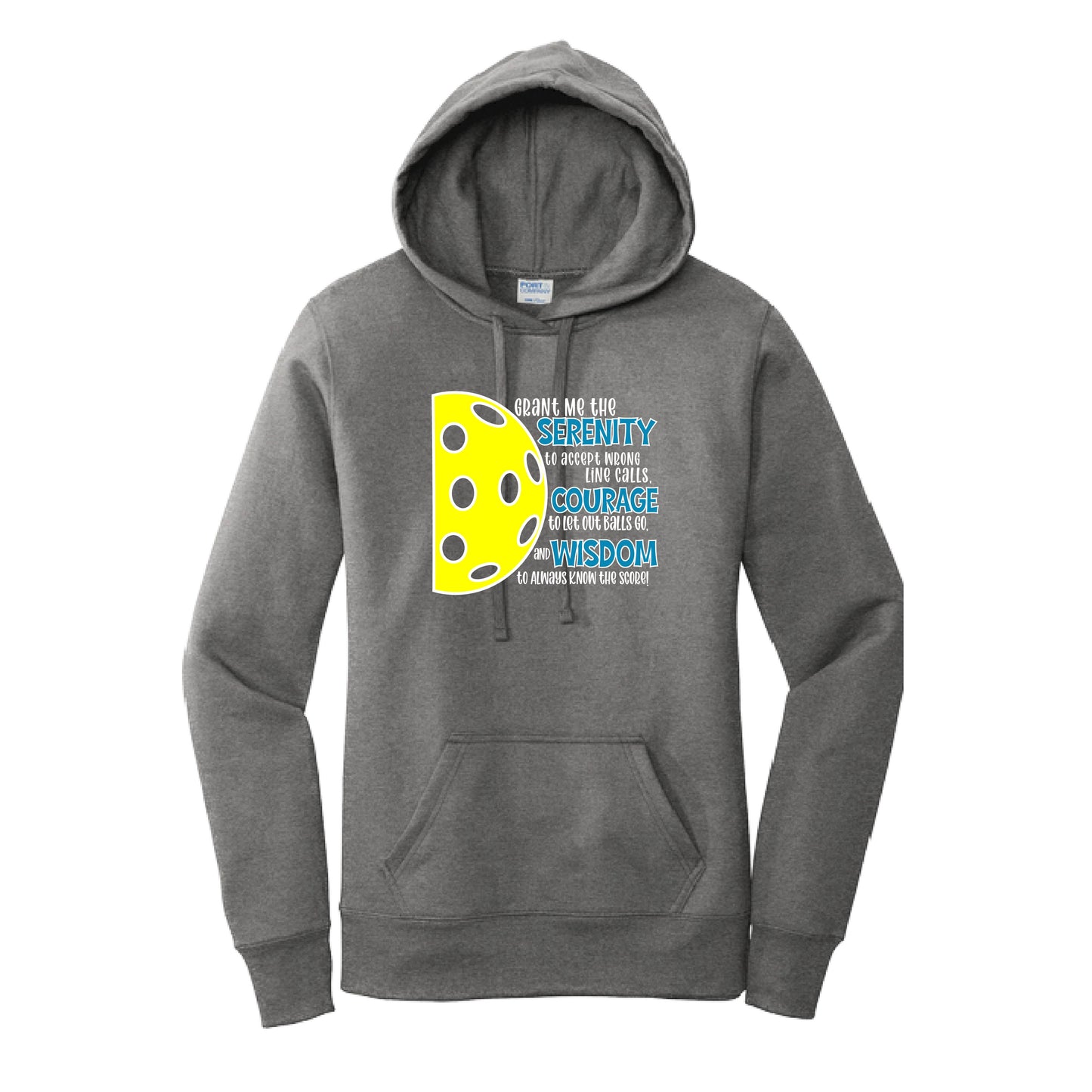 Pickleball Serenity Prayer | Women’s Fitted Hoodie Pickleball Sweatshirt | 50% Cotton 50% Poly Fleece
