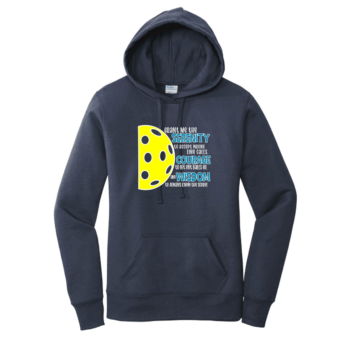 Pickleball Serenity Prayer | Women’s Fitted Hoodie Pickleball Sweatshirt | 50% Cotton 50% Poly Fleece