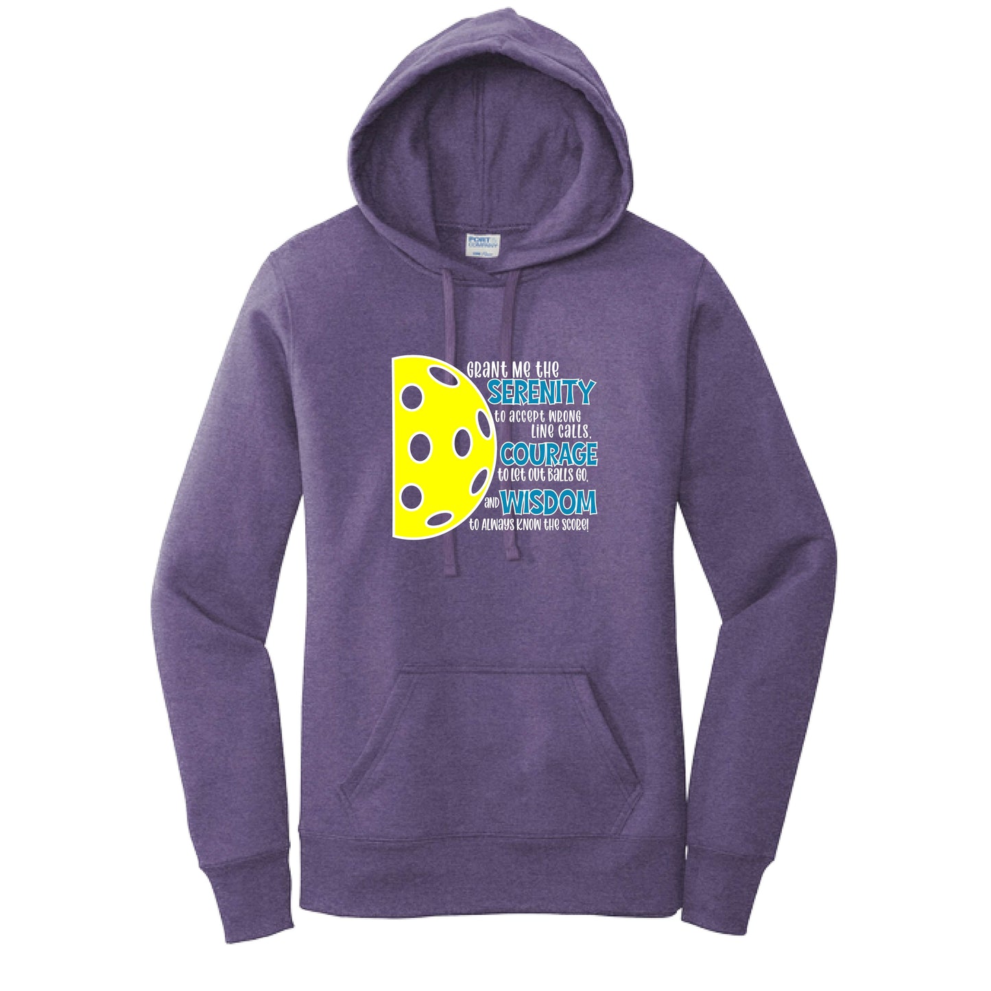 Pickleball Serenity Prayer | Women’s Fitted Hoodie Pickleball Sweatshirt | 50% Cotton 50% Poly Fleece