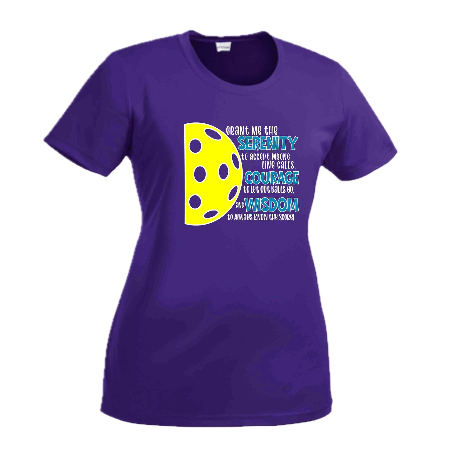 Pickleball Serenity Prayer | Women's Short Sleeve Pickleball Crewneck T-Shirts | 100% Polyester