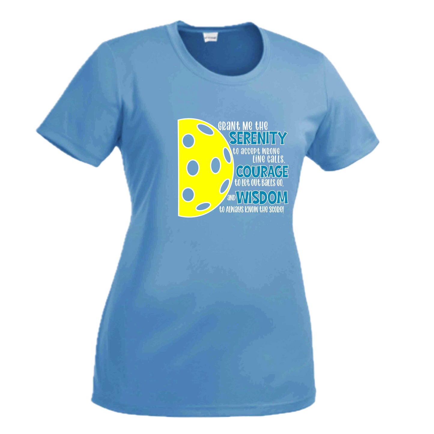 Pickleball Serenity Prayer | Women's Short Sleeve Pickleball Crewneck T-Shirts | 100% Polyester