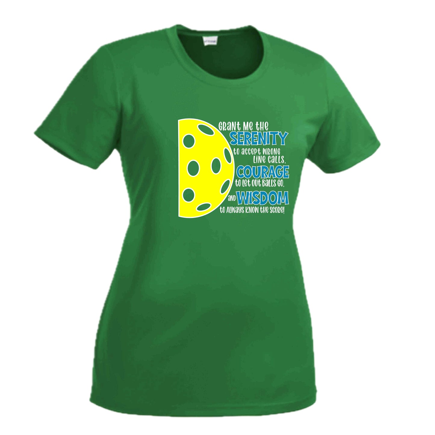 Pickleball Serenity Prayer | Women's Short Sleeve Pickleball Crewneck T-Shirts | 100% Polyester