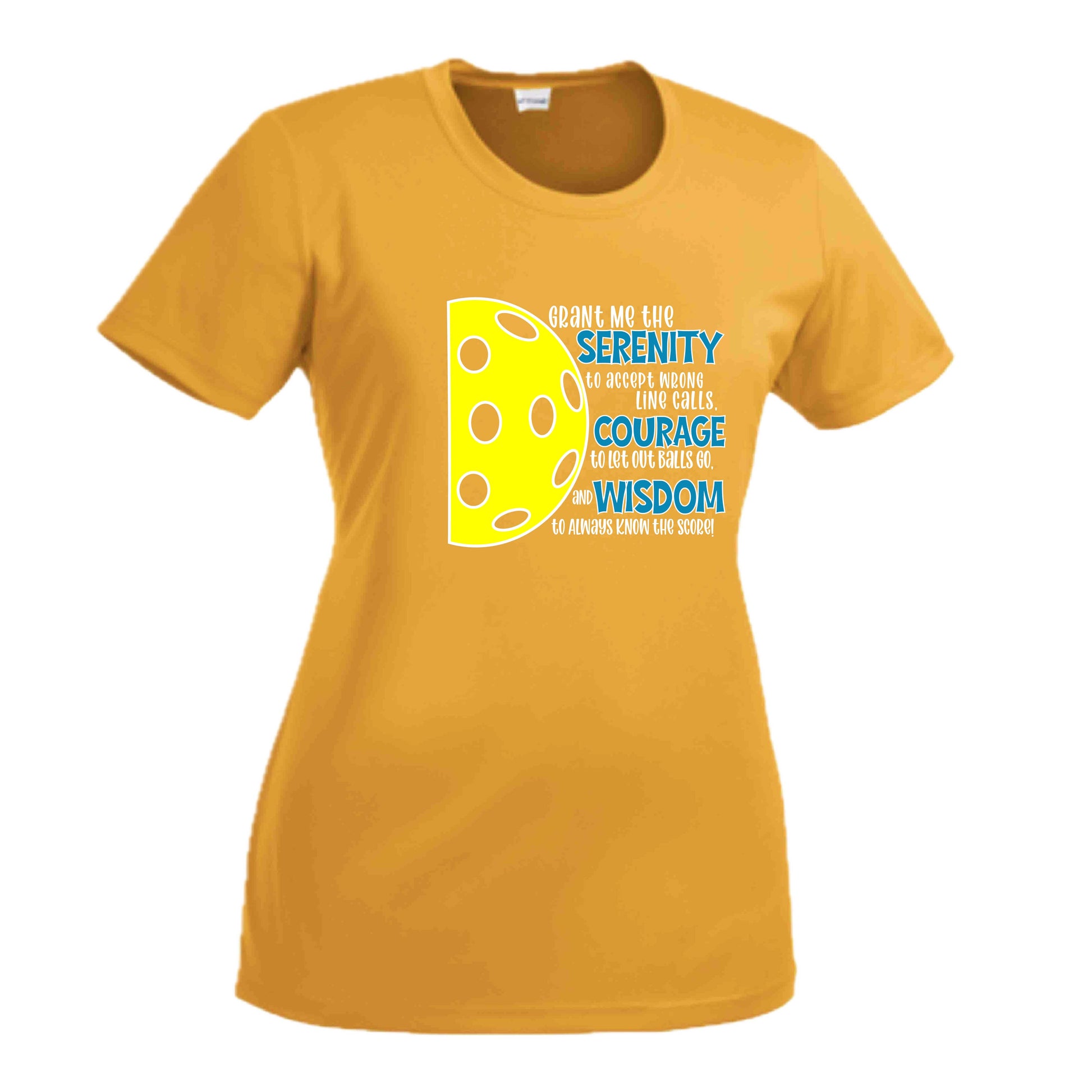 Pickleball Serenity Prayer | Women's Short Sleeve Pickleball Crewneck T-Shirts | 100% Polyester