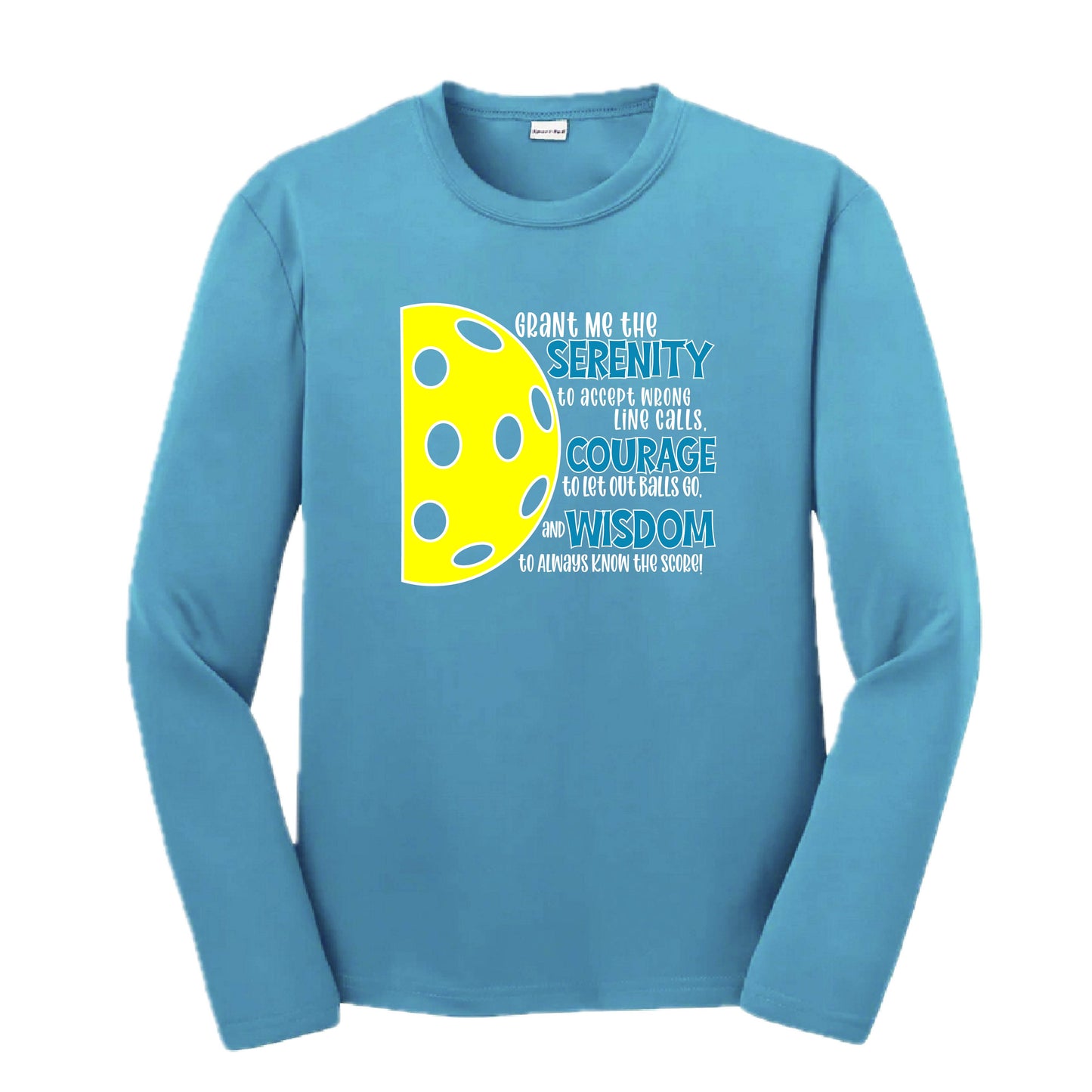 Pickleball Serenity Prayer | Youth Long Sleeve Pickleball Performance T-Shirts | 100% Polyester