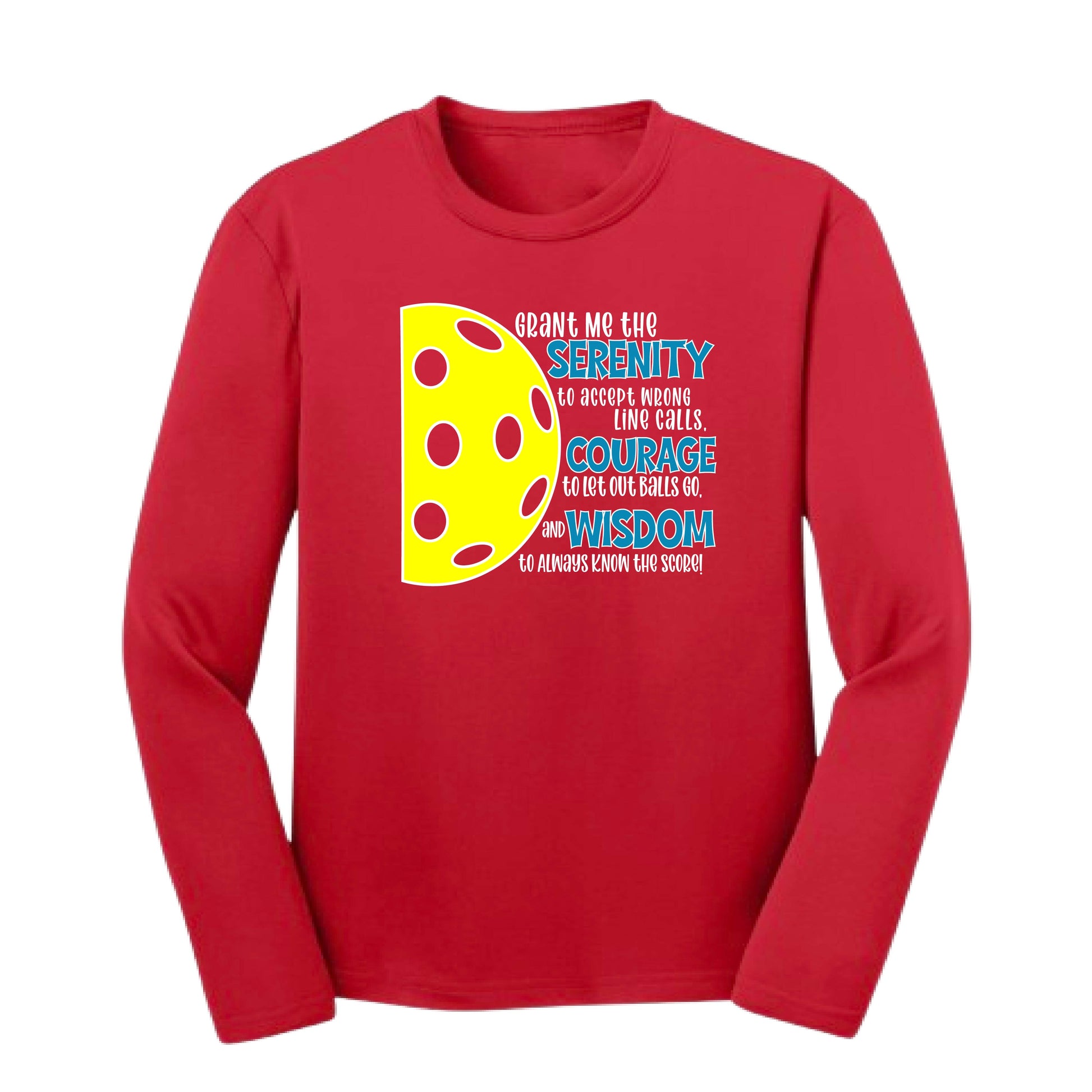 Pickleball Serenity Prayer | Youth Long Sleeve Pickleball Performance T-Shirts | 100% Polyester