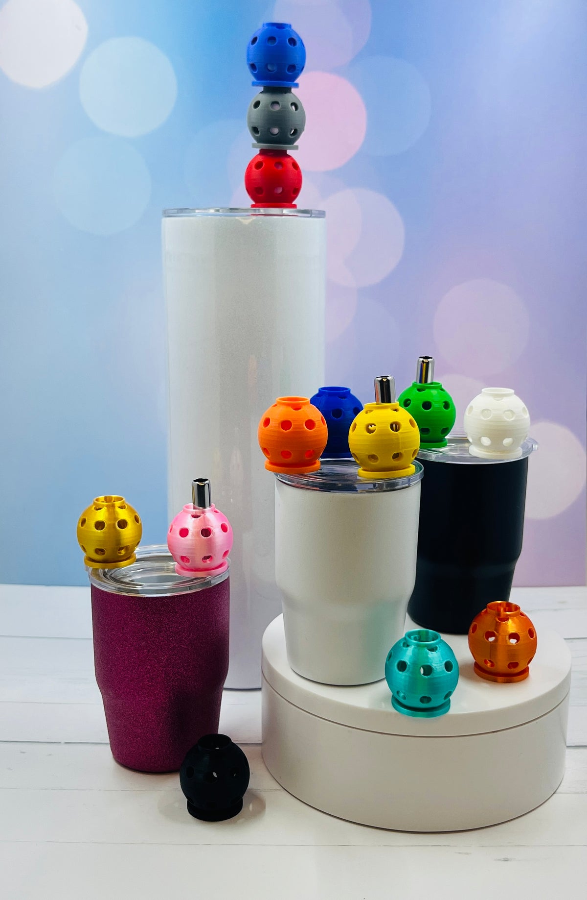 Pickleball Straw Toppers Buddies | Party Favor Decor | Charm for Tumblers Cups | Unique Drink Accessory | Eco-Friendly (Copy)