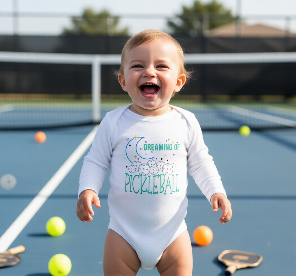 Pickleball Unicorn | Infant Short Sleeve One Piece Bodysuit | 100% Cotton