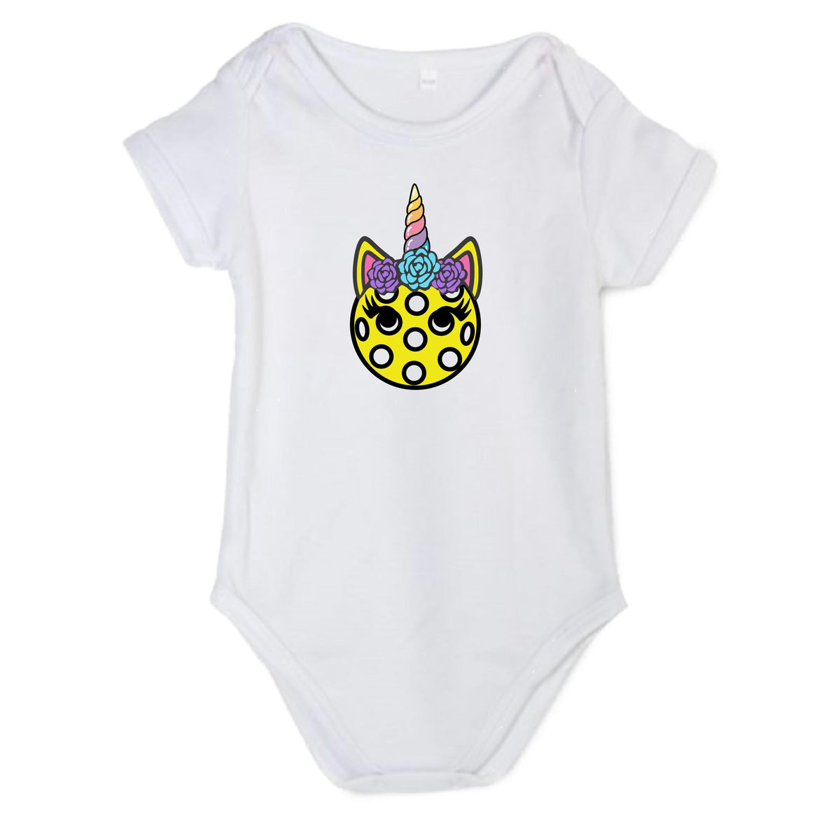 Pickleball Unicorn | Infant Short Sleeve One Piece Bodysuit | 100% Cotton