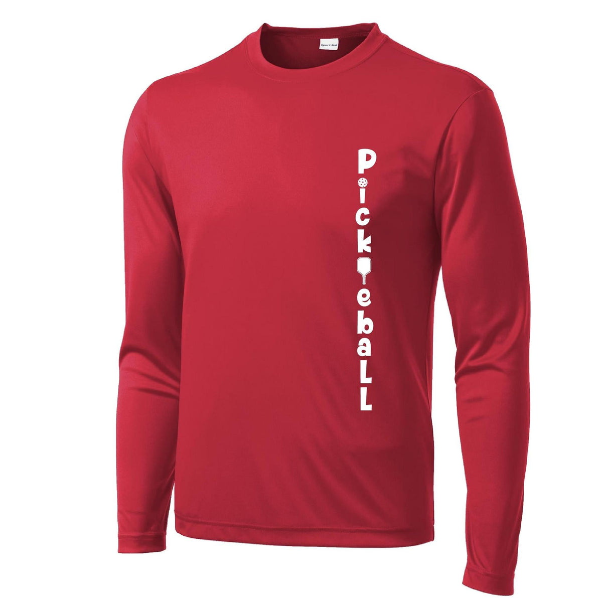 Pickleball Vertical (Custom) | Men's Long Sleeve Athletic Pickleball Performance T-Shirt | 100% Polyester