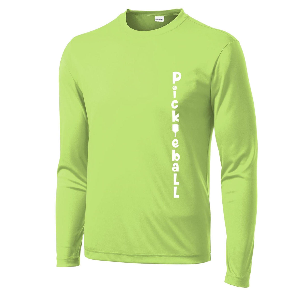 Pickleball Vertical (Custom) | Men's Long Sleeve Athletic Pickleball Performance T-Shirt | 100% Polyester