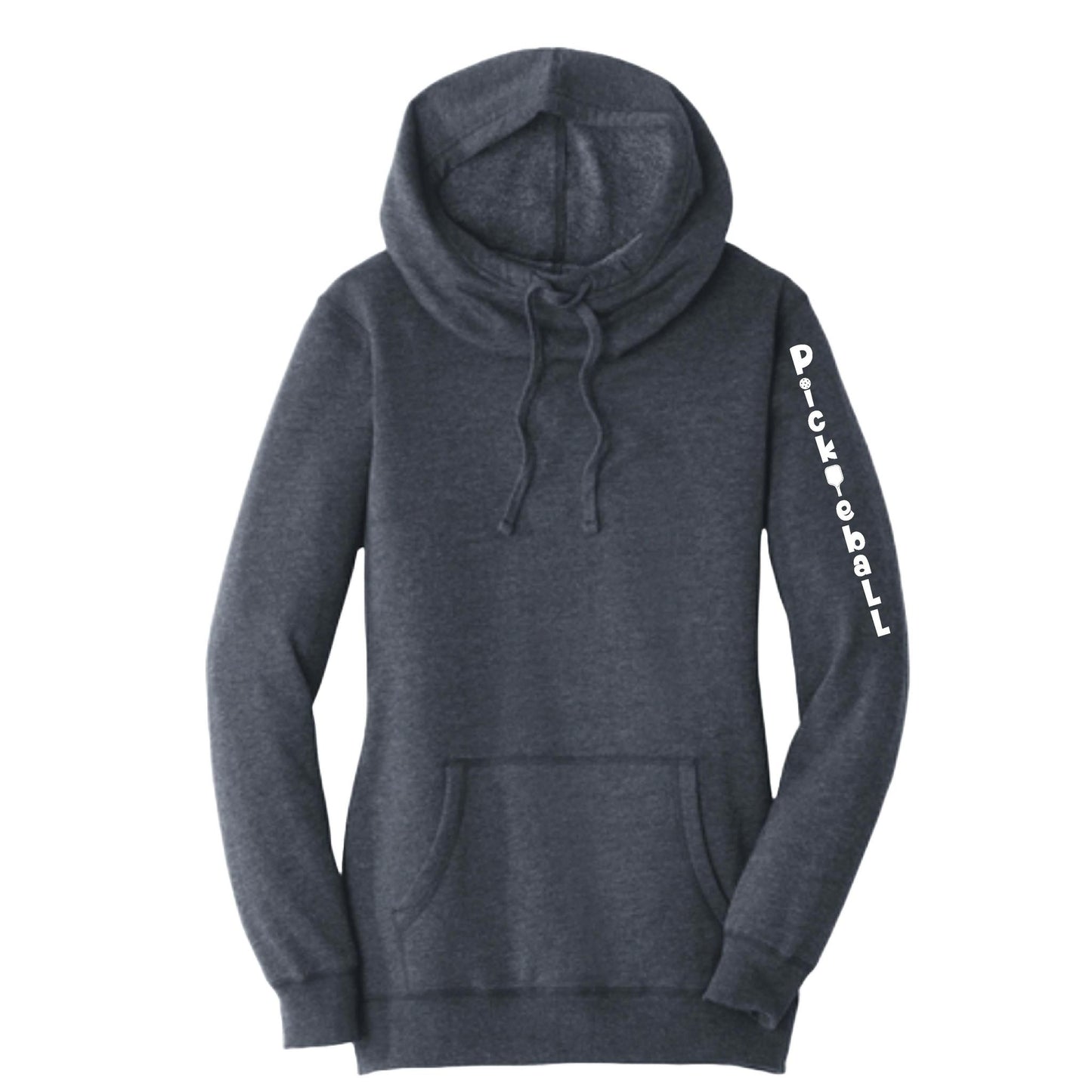 Pickleball Vertical (Custom) | Women’s Cowl-Neck Hoodie Pickleball Sweatshirt | 55% Cotton 45% Poly Fleece