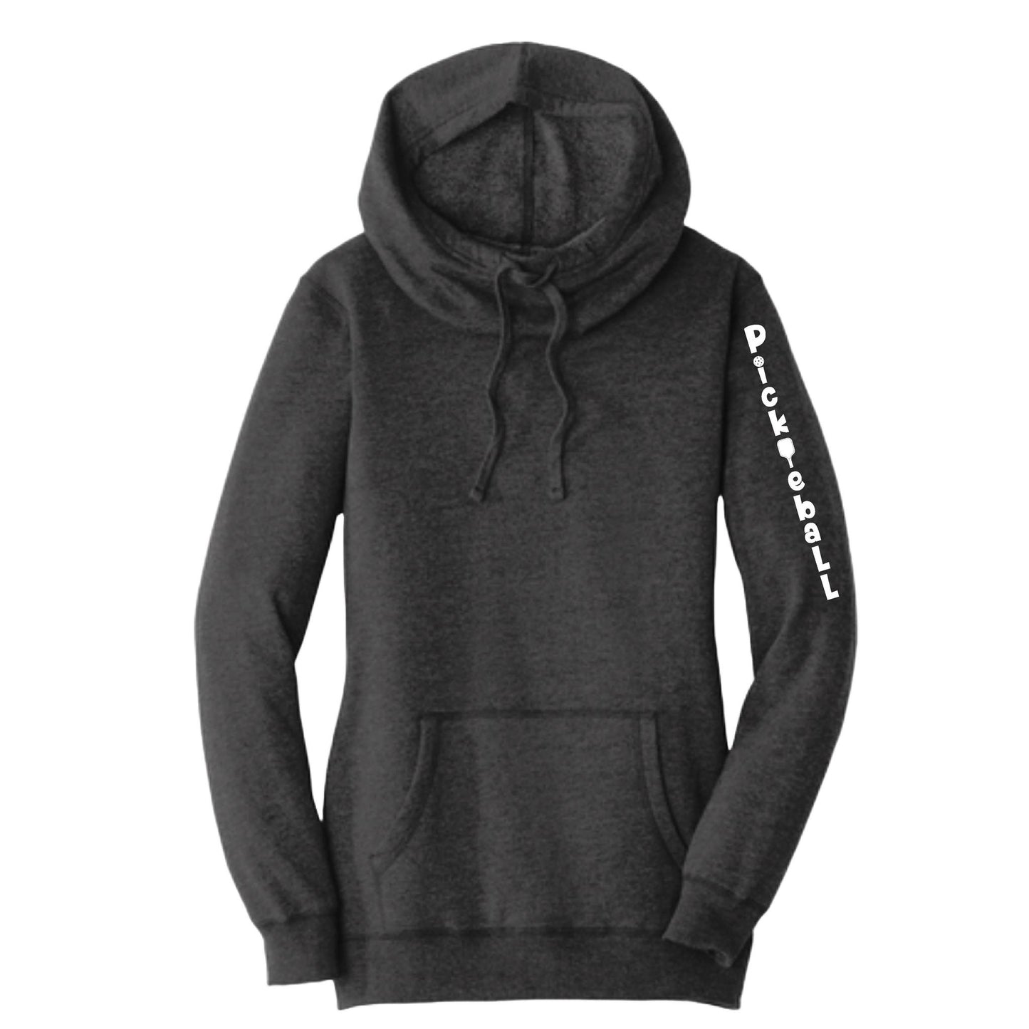 Pickleball Vertical (Custom) | Women’s Cowl-Neck Hoodie Pickleball Sweatshirt | 55% Cotton 45% Poly Fleece