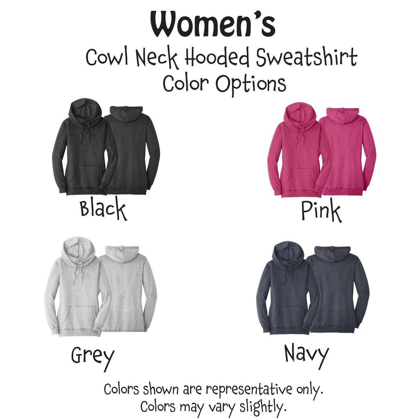 Pickleball Vertical (Custom) | Women’s Cowl-Neck Hoodie Pickleball Sweatshirt | 55% Cotton 45% Poly Fleece