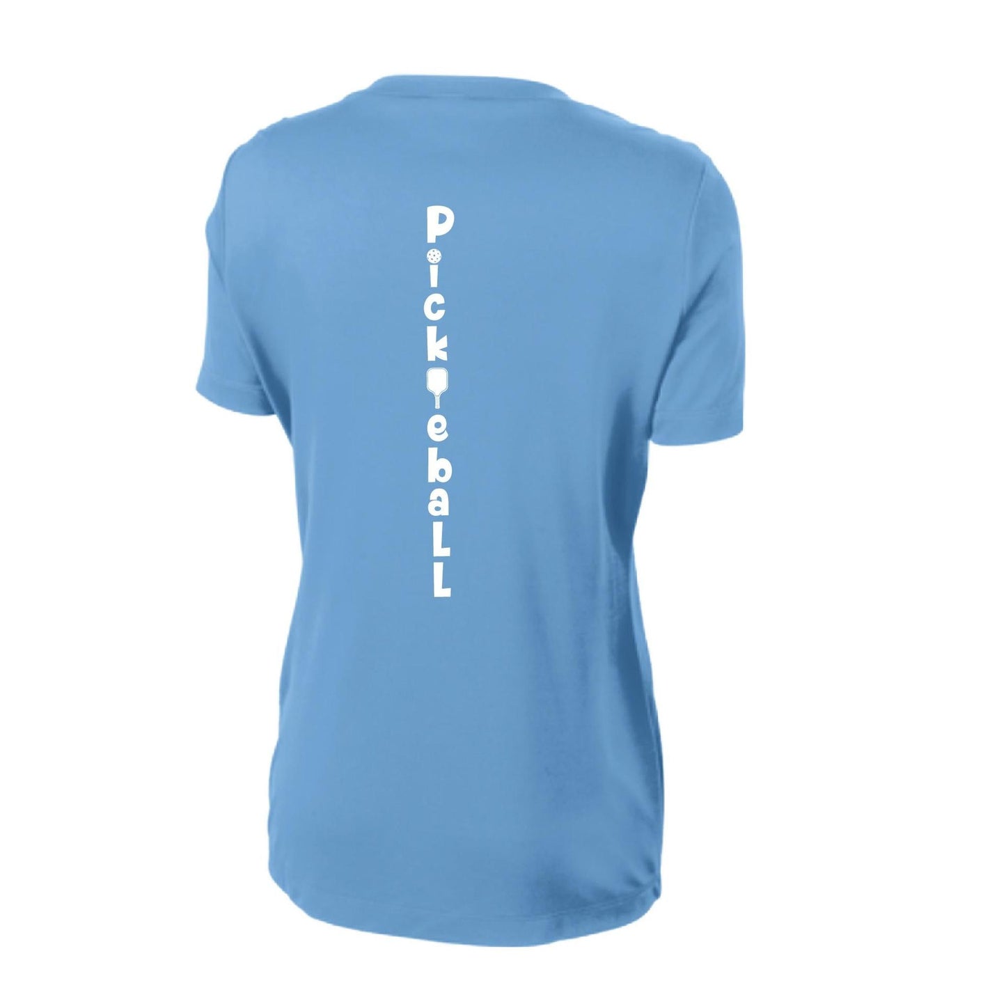 Pickleball Vertical (Custom) | Women’s Short Sleeve Crewneck Pickleball Performance T-Shirts | 100% Polyester