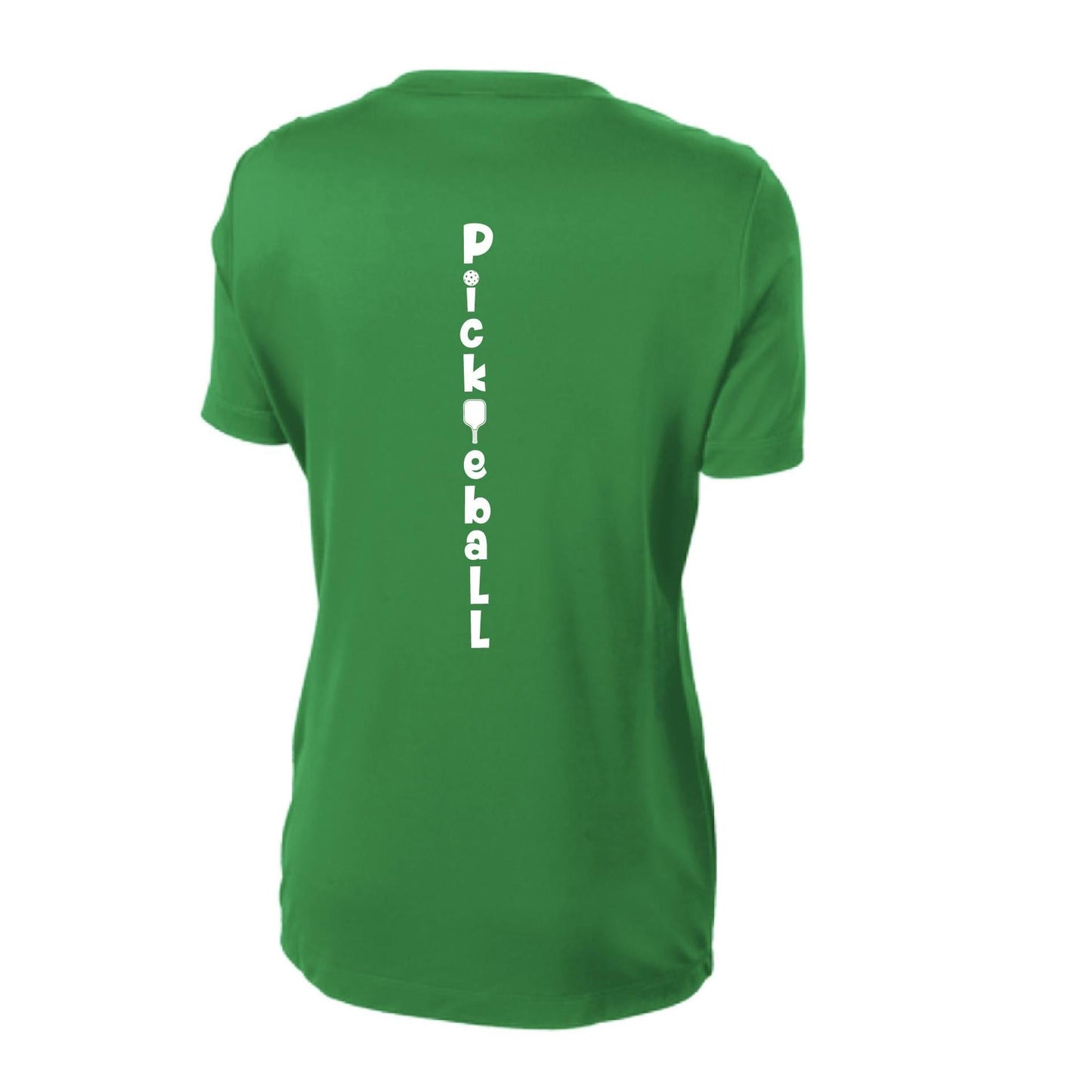 Pickleball Vertical (Custom) | Women’s Short Sleeve Crewneck Pickleball Performance T-Shirts | 100% Polyester