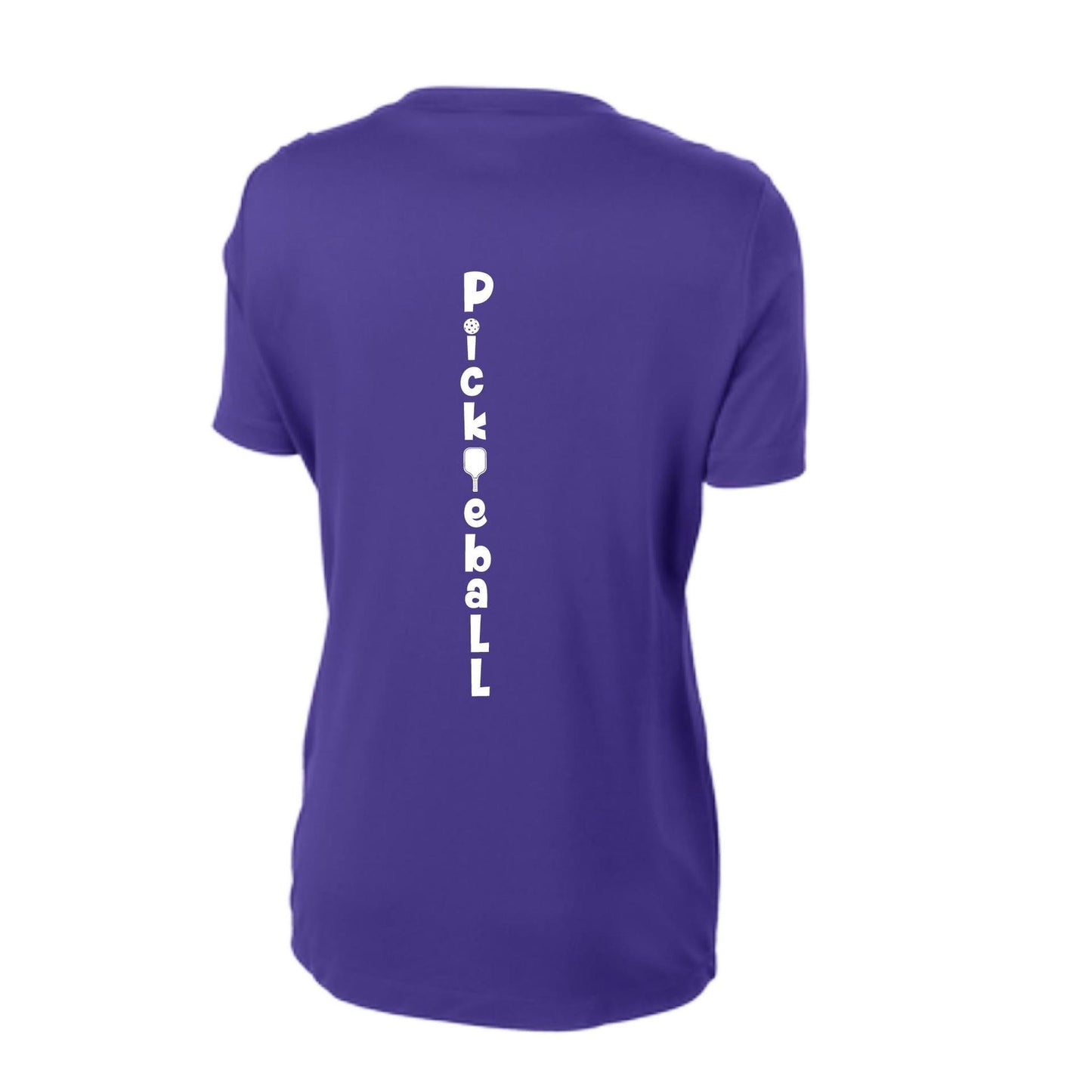 Pickleball Vertical (Custom) | Women's Short Sleeve V-Neck Pickleball Performance T-Shirts | 100% Polyester