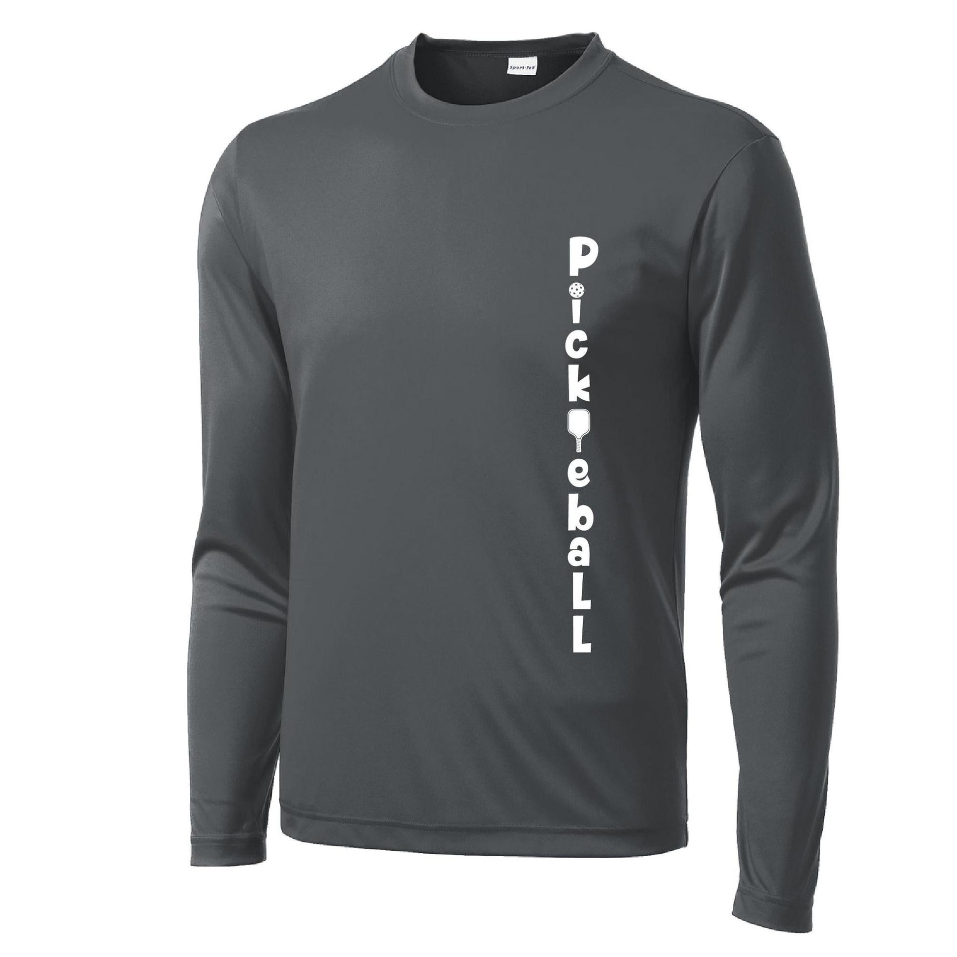 Pickleball Vertical (Customizable) | Men's Long Sleeve Athletic Pickleball Performance T-Shirt | 100% Polyester