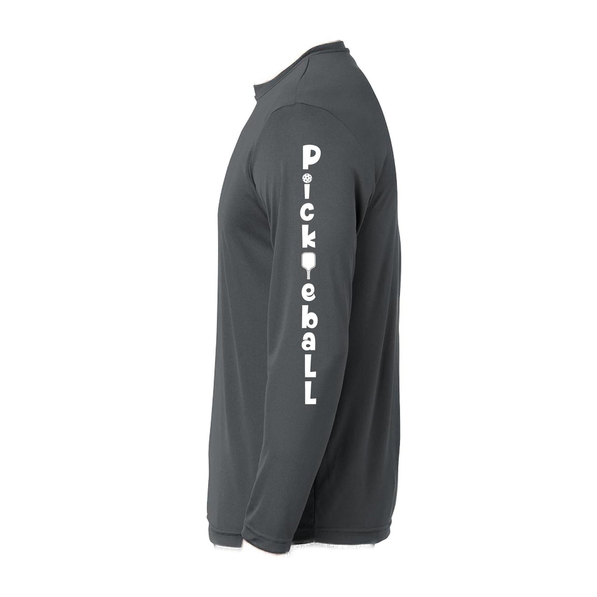 Pickleball Vertical (Customizable) | Men's Long Sleeve Athletic Pickleball Performance T-Shirt | 100% Polyester