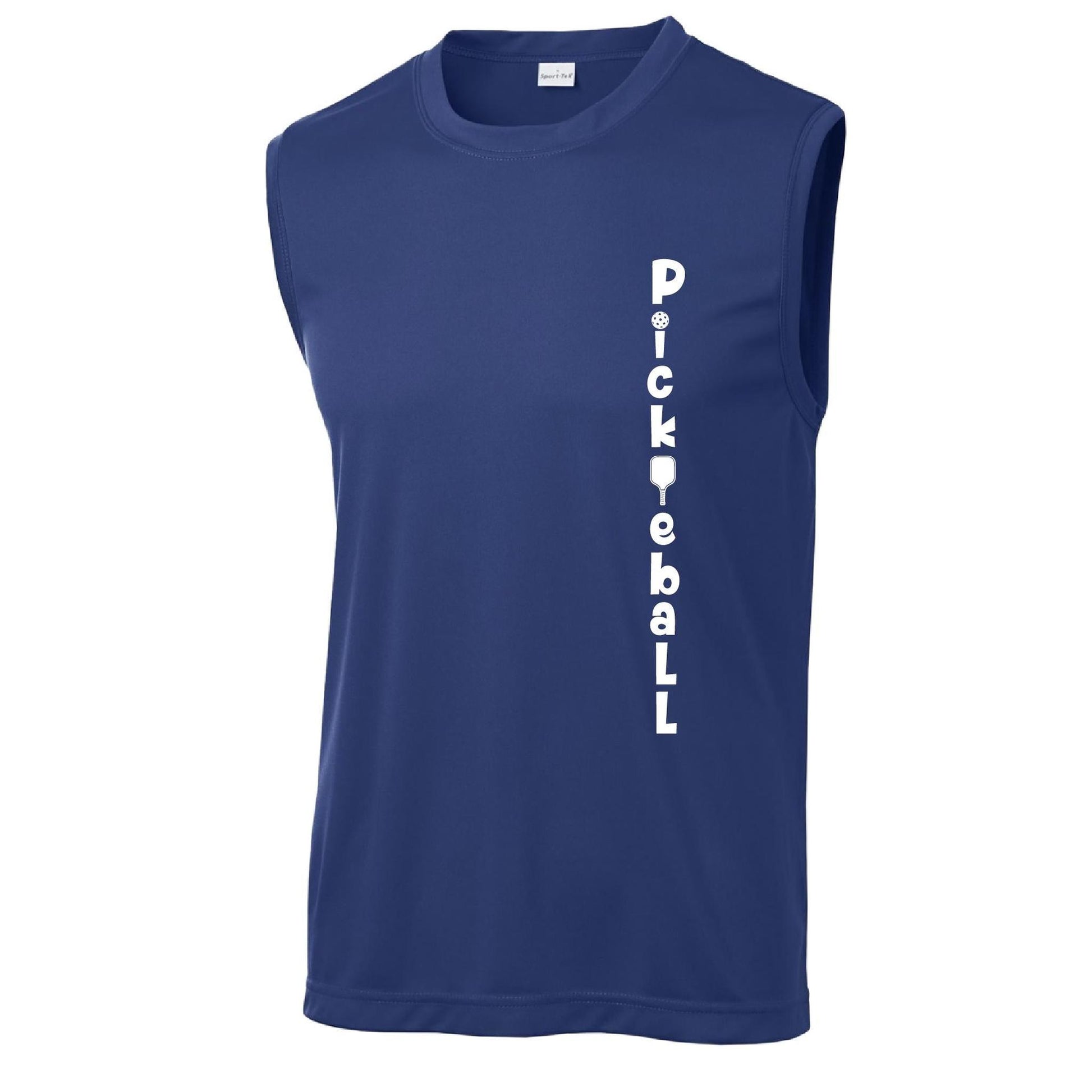 Pickleball Vertical (Customizable) | Men's Sleeveless Athletic Pickleball Performance T-Shirt | 100% Polyester