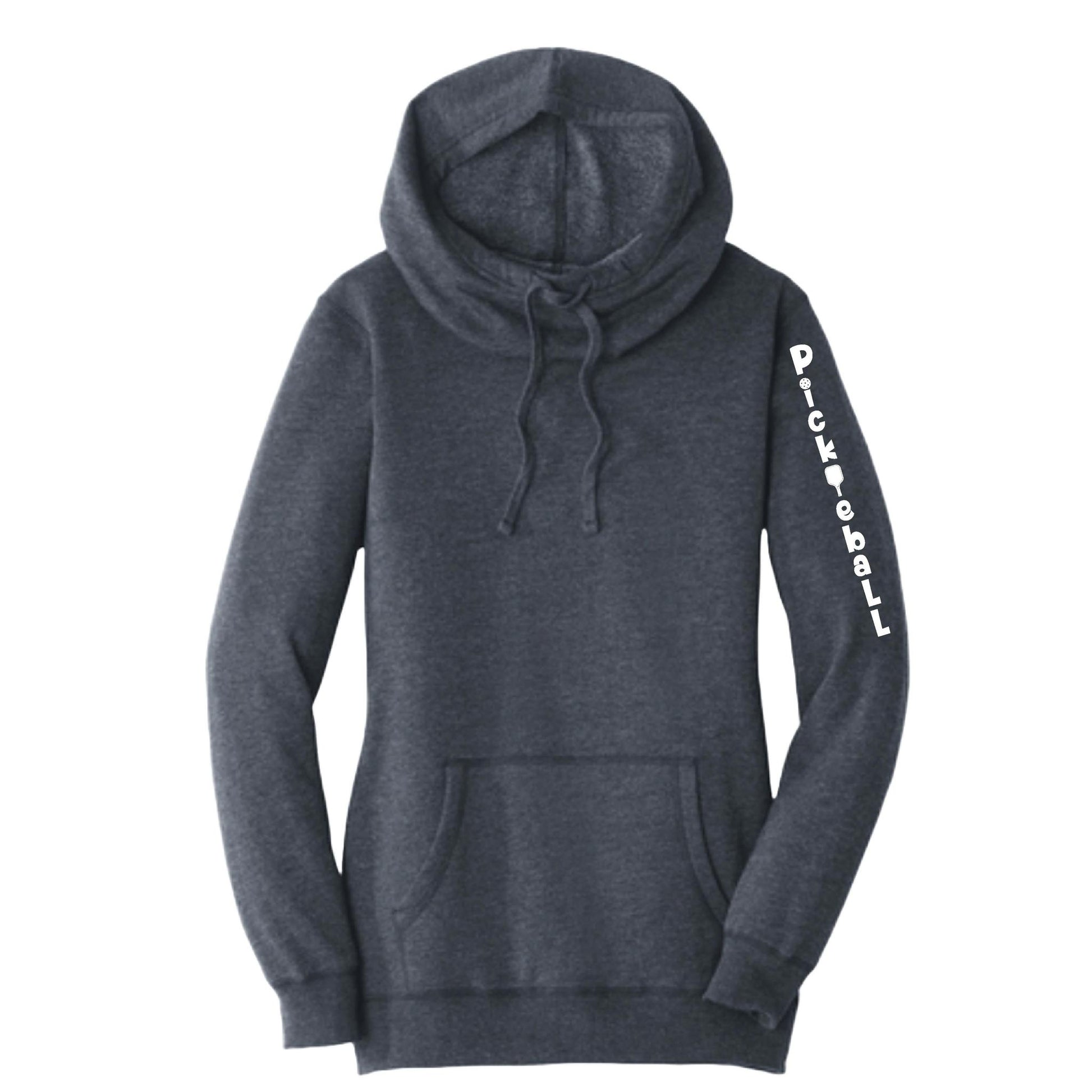 Pickleball Vertical (Customizable) | Women’s Cowl-Neck Hoodie Pickleball Sweatshirt | 55% Cotton 45% Poly Fleece