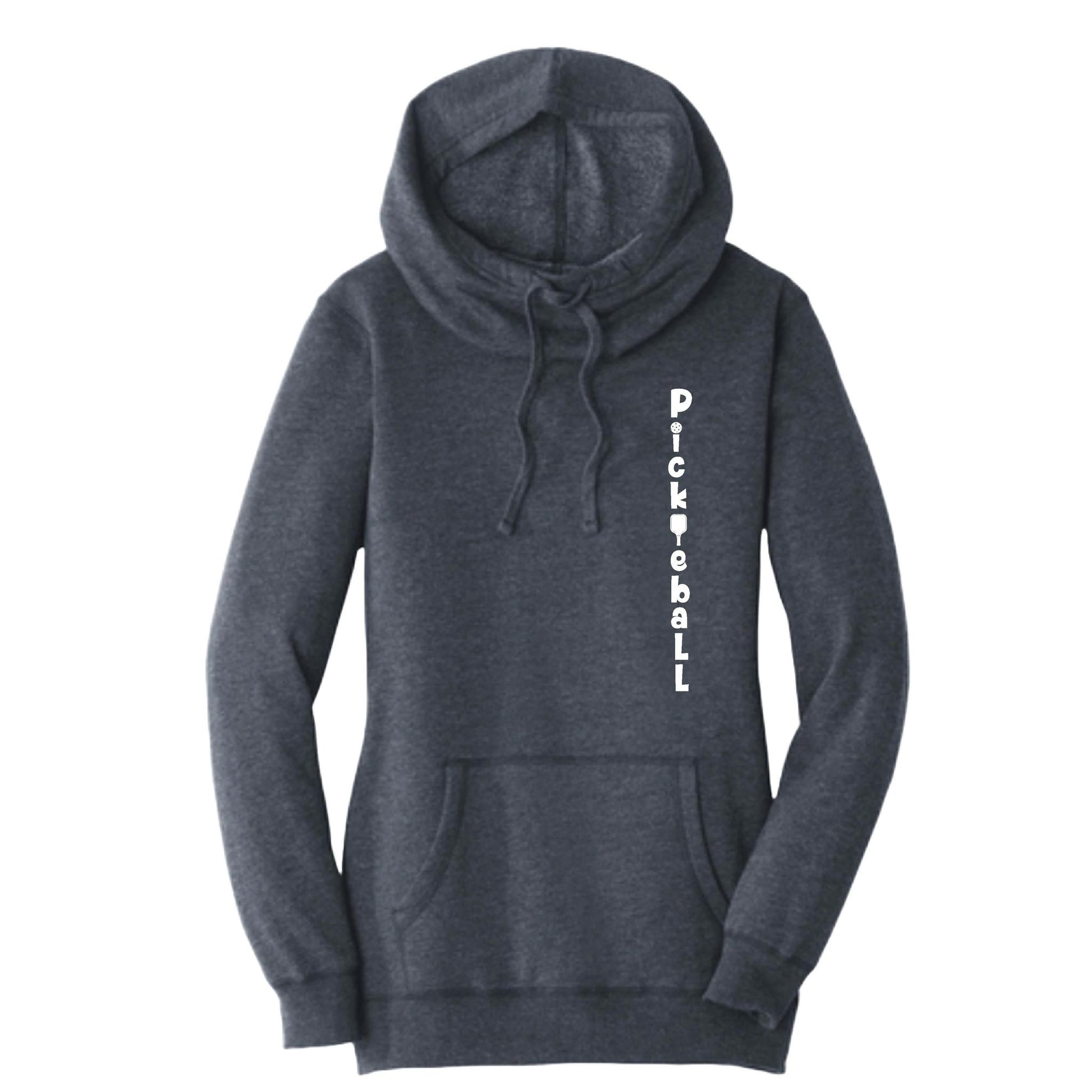 Pickleball Vertical (Customizable) | Women’s Cowl-Neck Hoodie Pickleball Sweatshirt | 55% Cotton 45% Poly Fleece