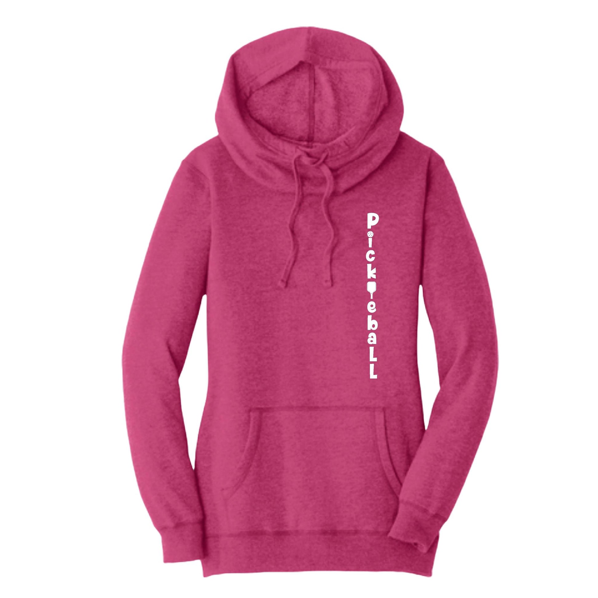 Pickleball Vertical (Customizable) | Women’s Cowl-Neck Hoodie Pickleball Sweatshirt | 55% Cotton 45% Poly Fleece