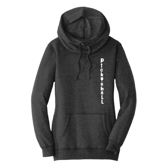 Pickleball Vertical (Customizable) | Women’s Cowl-Neck Hoodie Pickleball Sweatshirt | 55% Cotton 45% Poly Fleece