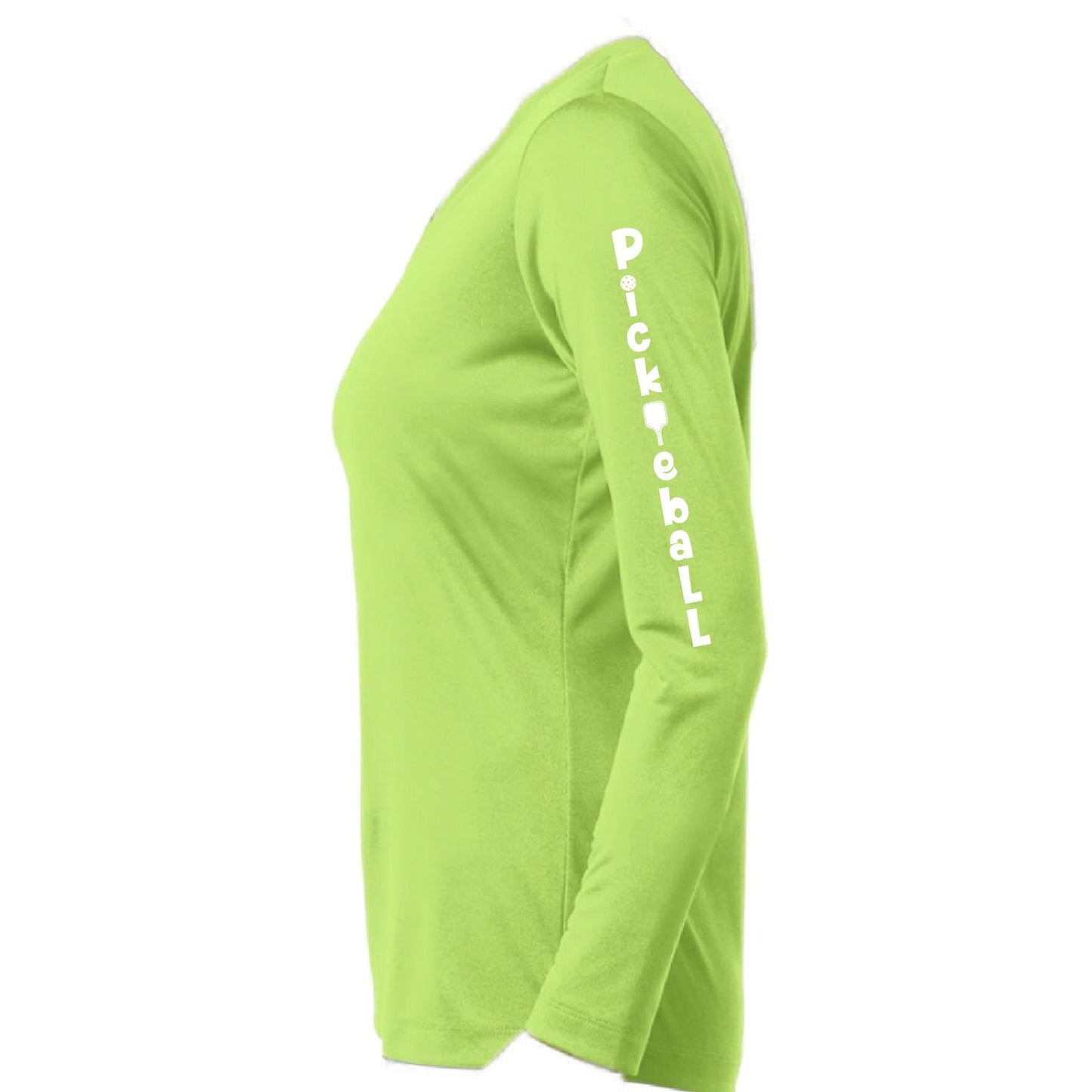 Pickleball Vertical (Customizable) | Women’s Long Sleeve V-Neck Pickleball Performance T-Shirt | 100% Polyester