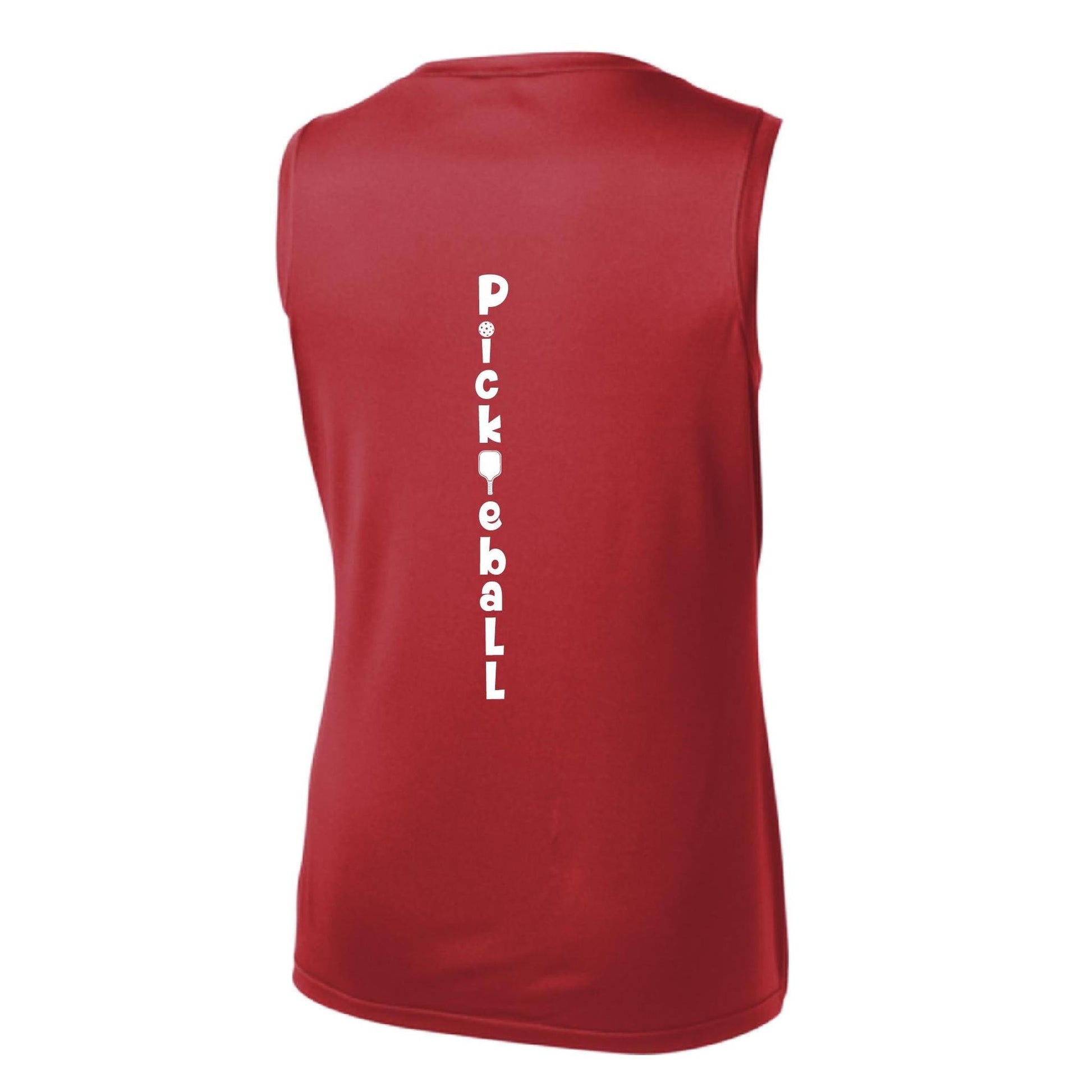 Pickleball Vertical (Customizable) | Women’s Sleeveless Performance T-Shirt | 100% Polyester