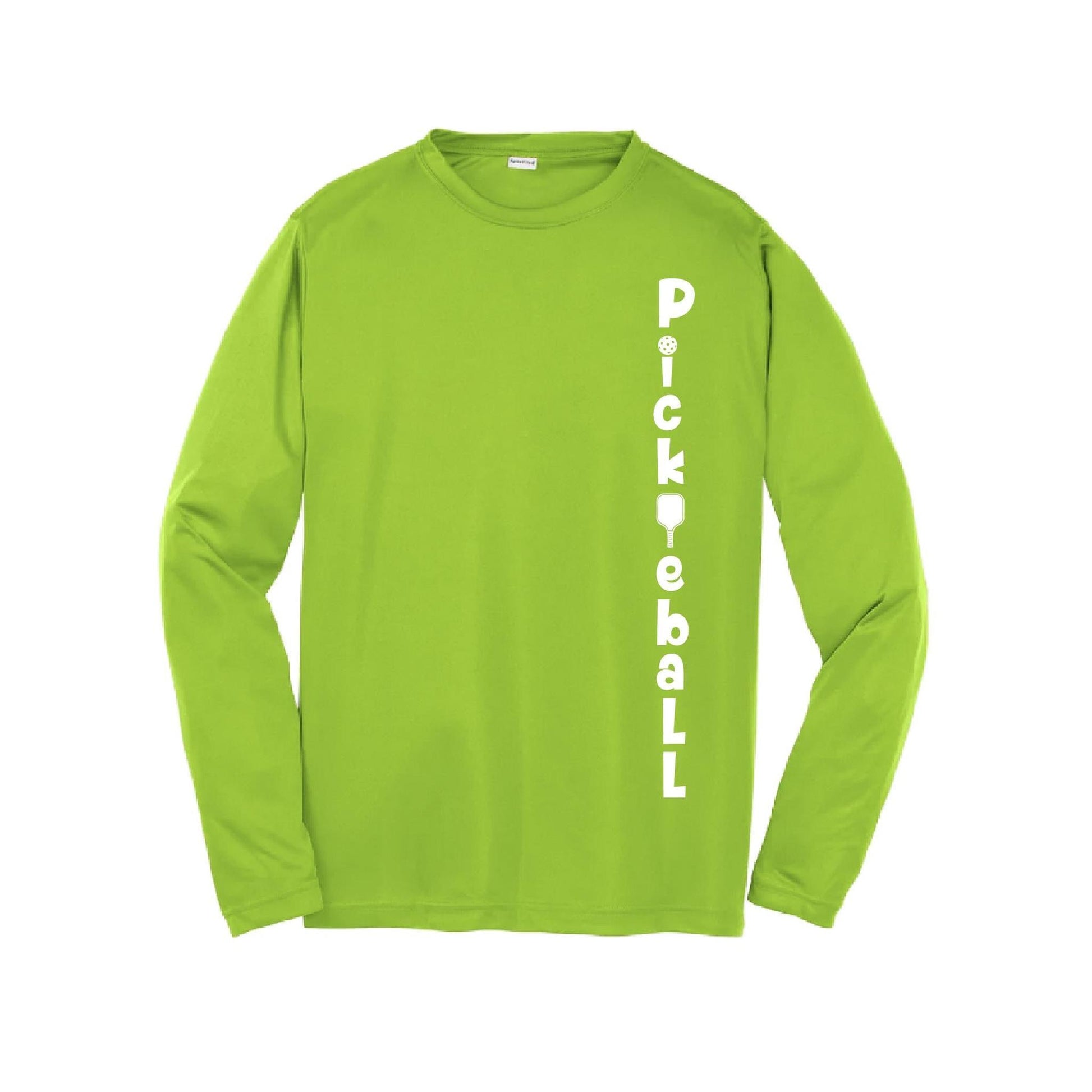 Pickleball Vertical (Customizable) | Youth Long Sleeve Pickleball Performance T-Shirts | 100% Polyester