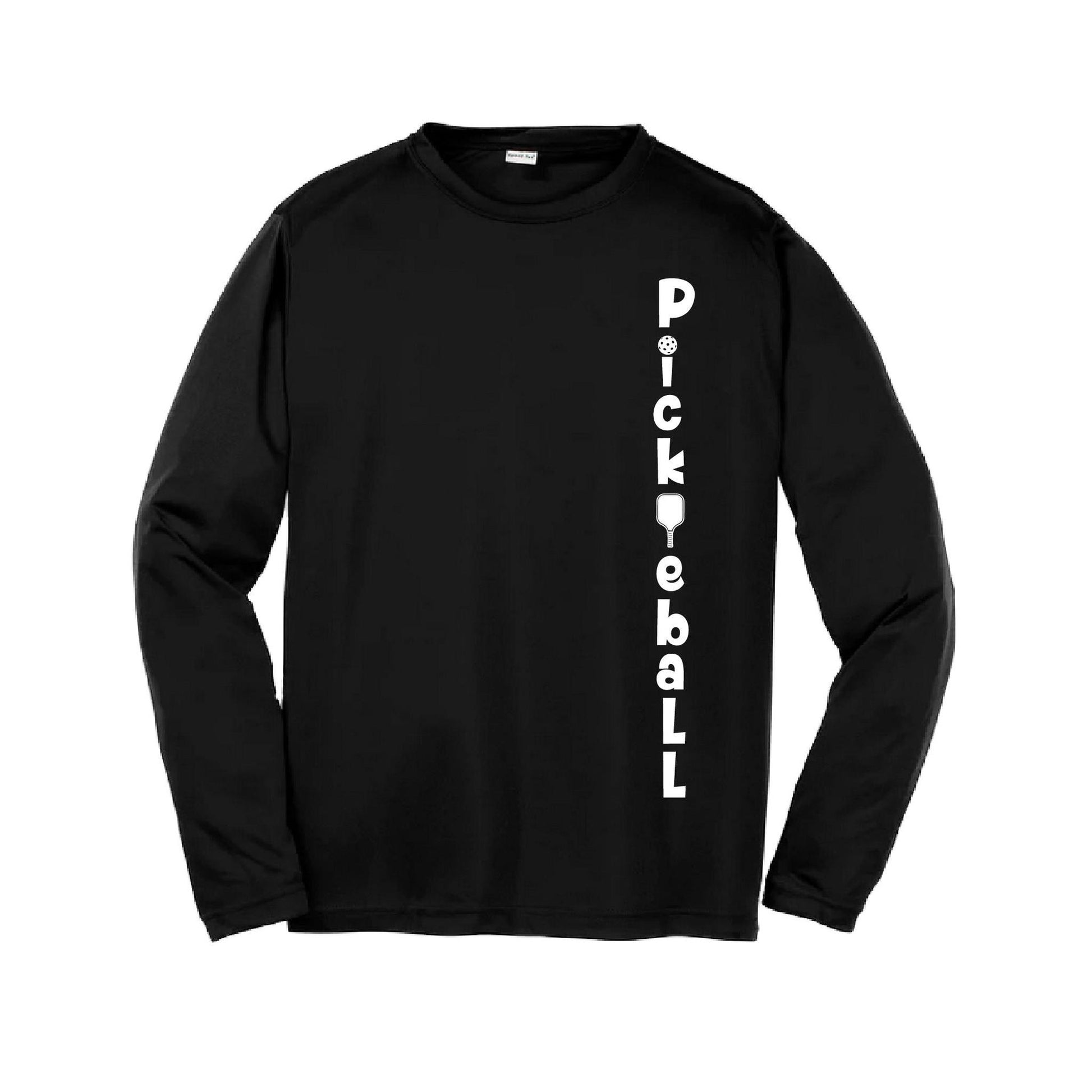 Pickleball Vertical (Customizable) | Youth Long Sleeve Pickleball Performance T-Shirts | 100% Polyester