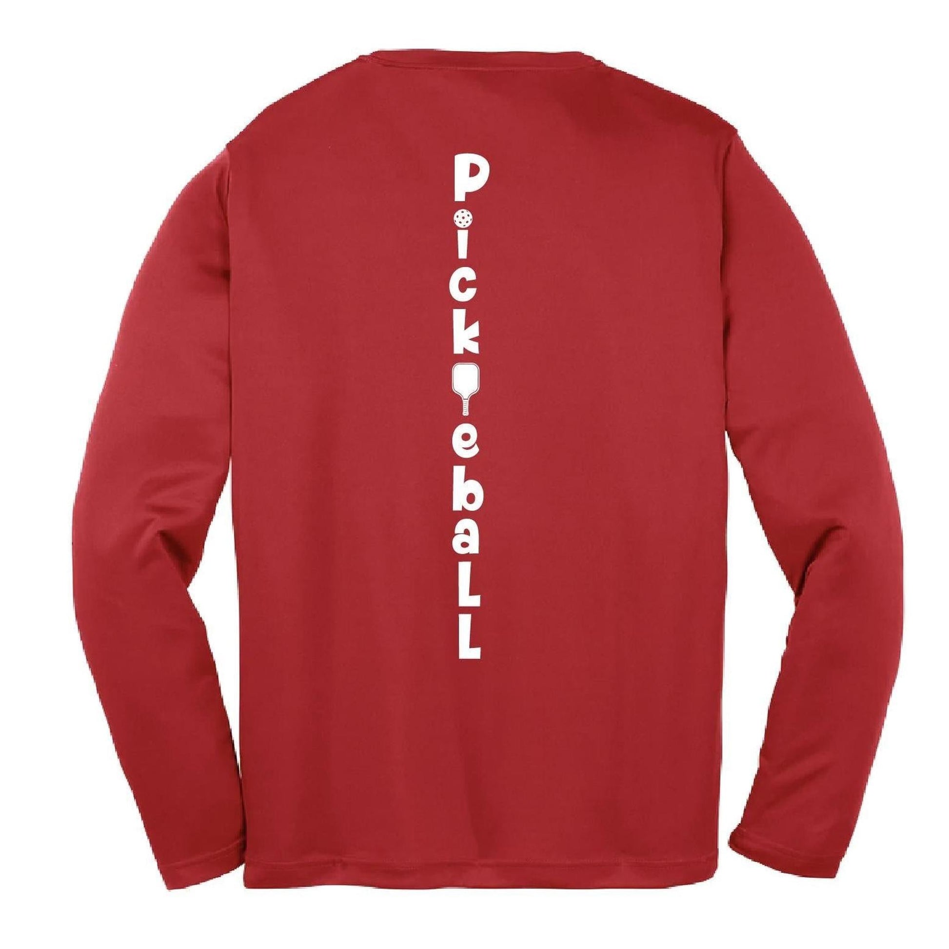 Pickleball Vertical (Customizable) | Youth Long Sleeve Pickleball Performance T-Shirts | 100% Polyester