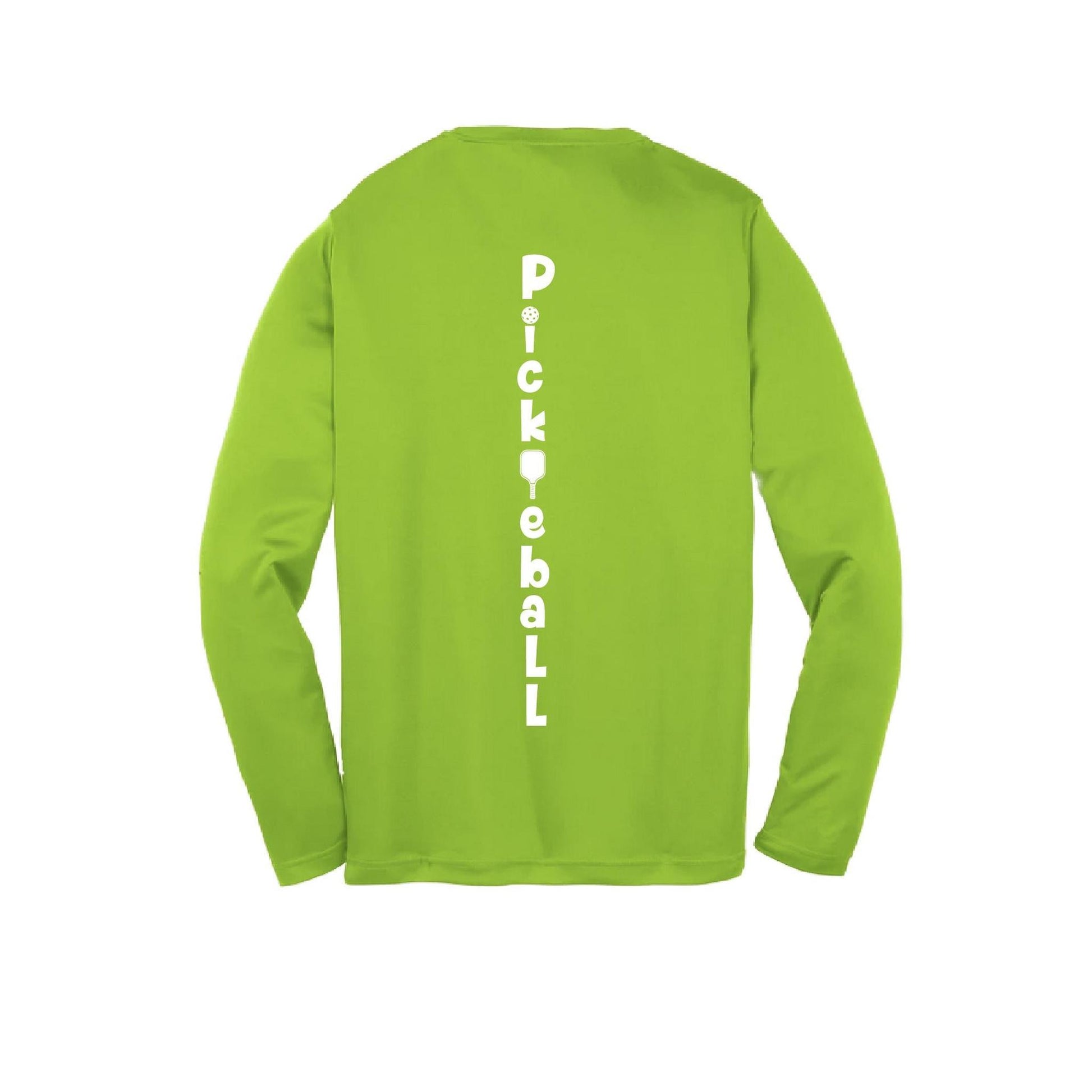 Pickleball Vertical (Customizable) | Youth Long Sleeve Pickleball Performance T-Shirts | 100% Polyester