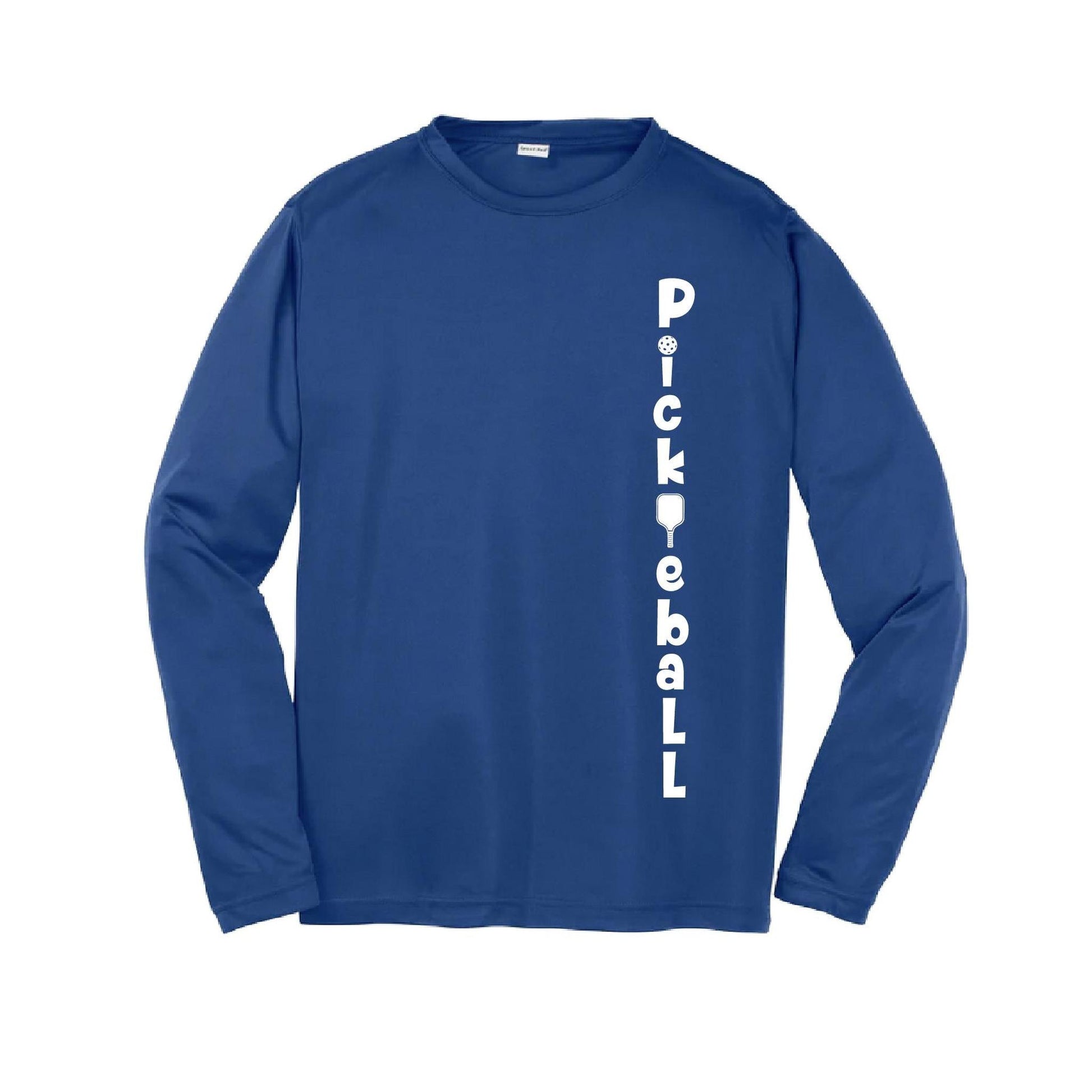 Pickleball Vertical (Customizable) | Youth Long Sleeve Pickleball Performance T-Shirts | 100% Polyester