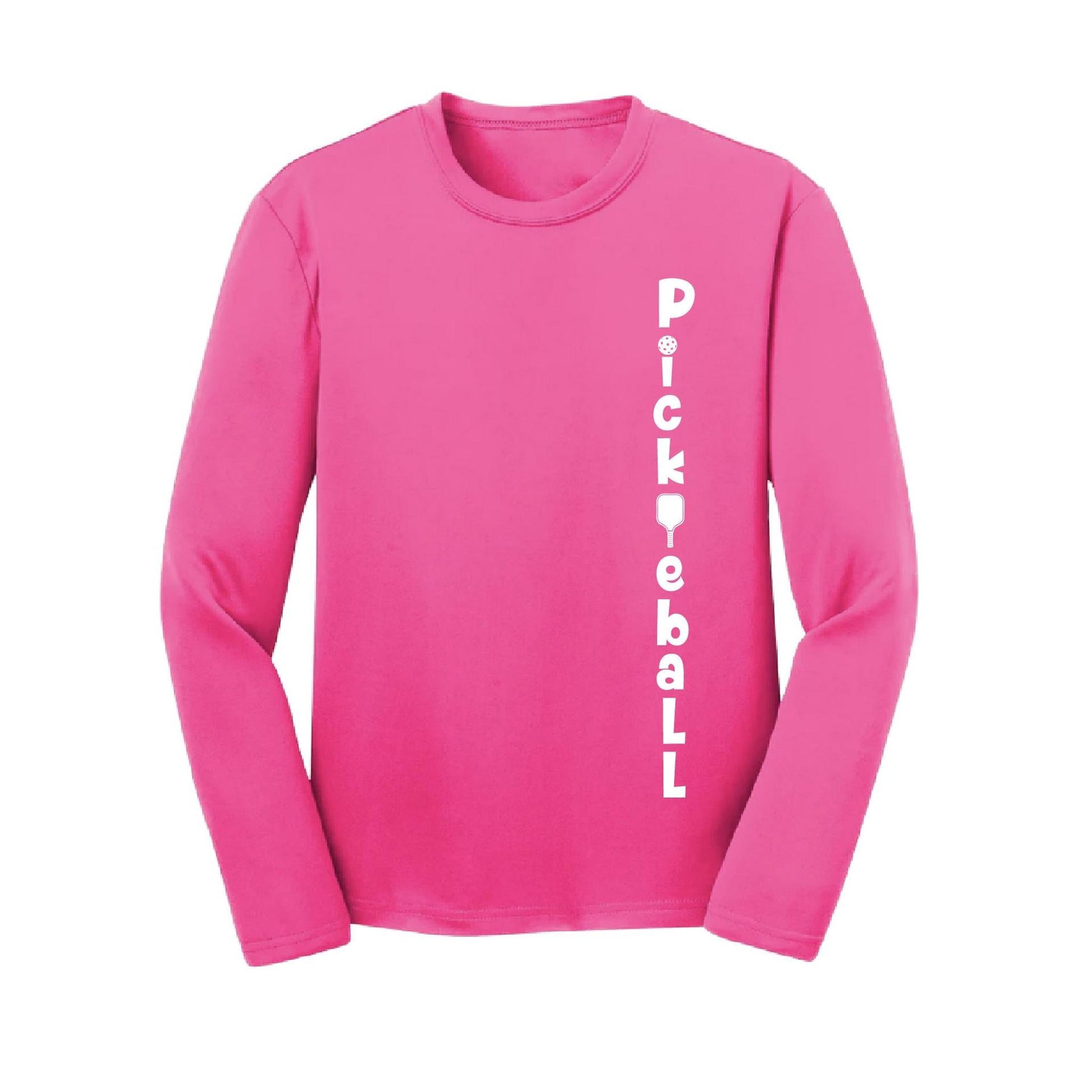 Pickleball Vertical (Customizable) | Youth Long Sleeve Pickleball Performance T-Shirts | 100% Polyester