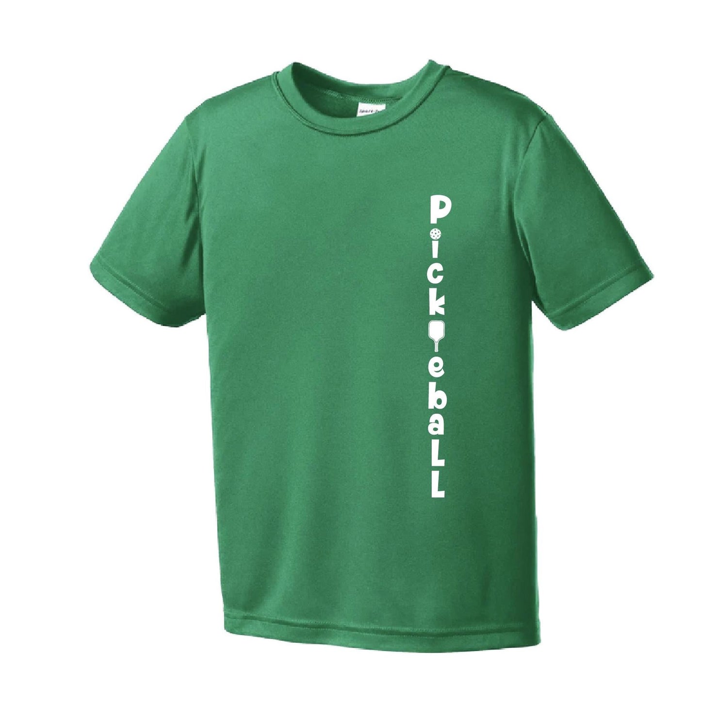 Pickleball Vertical (Customizable) | Youth Short Sleeve Pickleball Performance T-Shirts | 100% Polyester