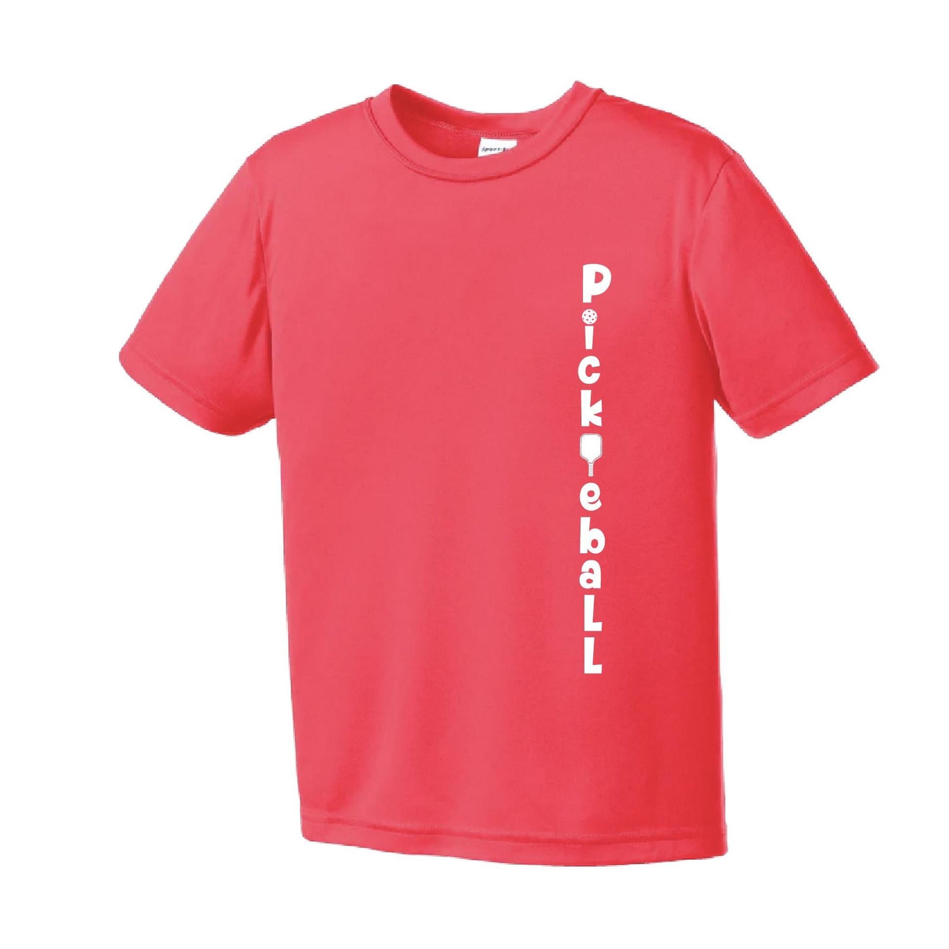 Pickleball Vertical (Customizable) | Youth Short Sleeve Pickleball Performance T-Shirts | 100% Polyester