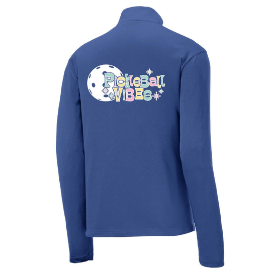 Pickleball Vibes | Men's 1/4 Zip Long Sleeve Pullover Athletic Performance Shirt | 100% Polyester